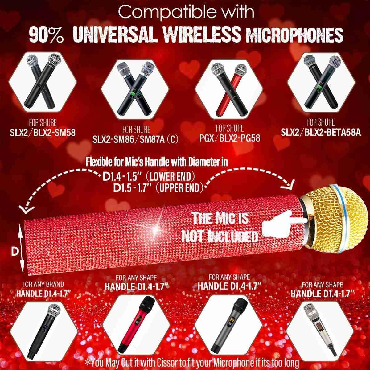 Funda de micrófono roja Sparkle RhymKawa para micrófonos inalámbricos