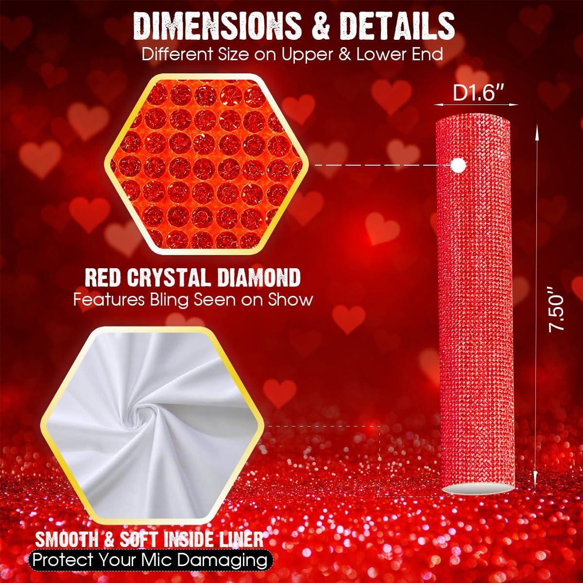 Funda de micrófono roja Sparkle RhymKawa para micrófonos inalámbricos