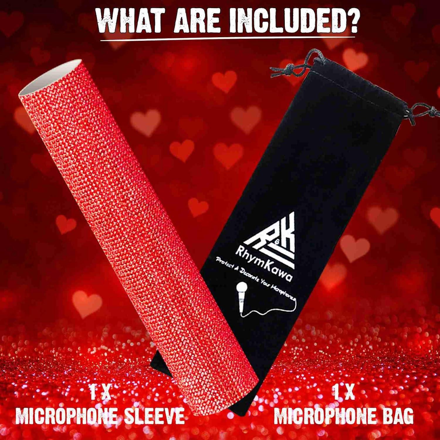 Funda de micrófono roja Sparkle RhymKawa para micrófonos inalámbricos