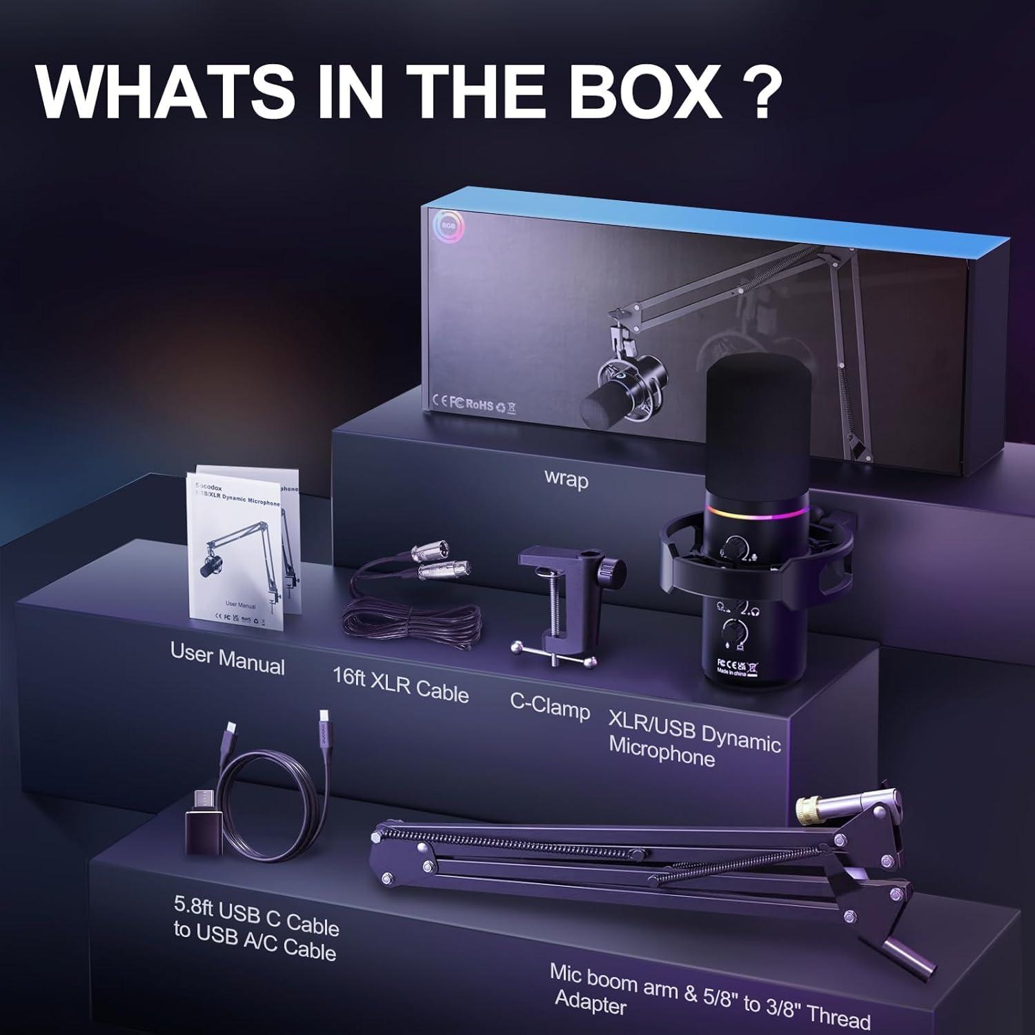 Micrófono Dinámico USB/XLR Socodox WM8 con Brazo Articulado