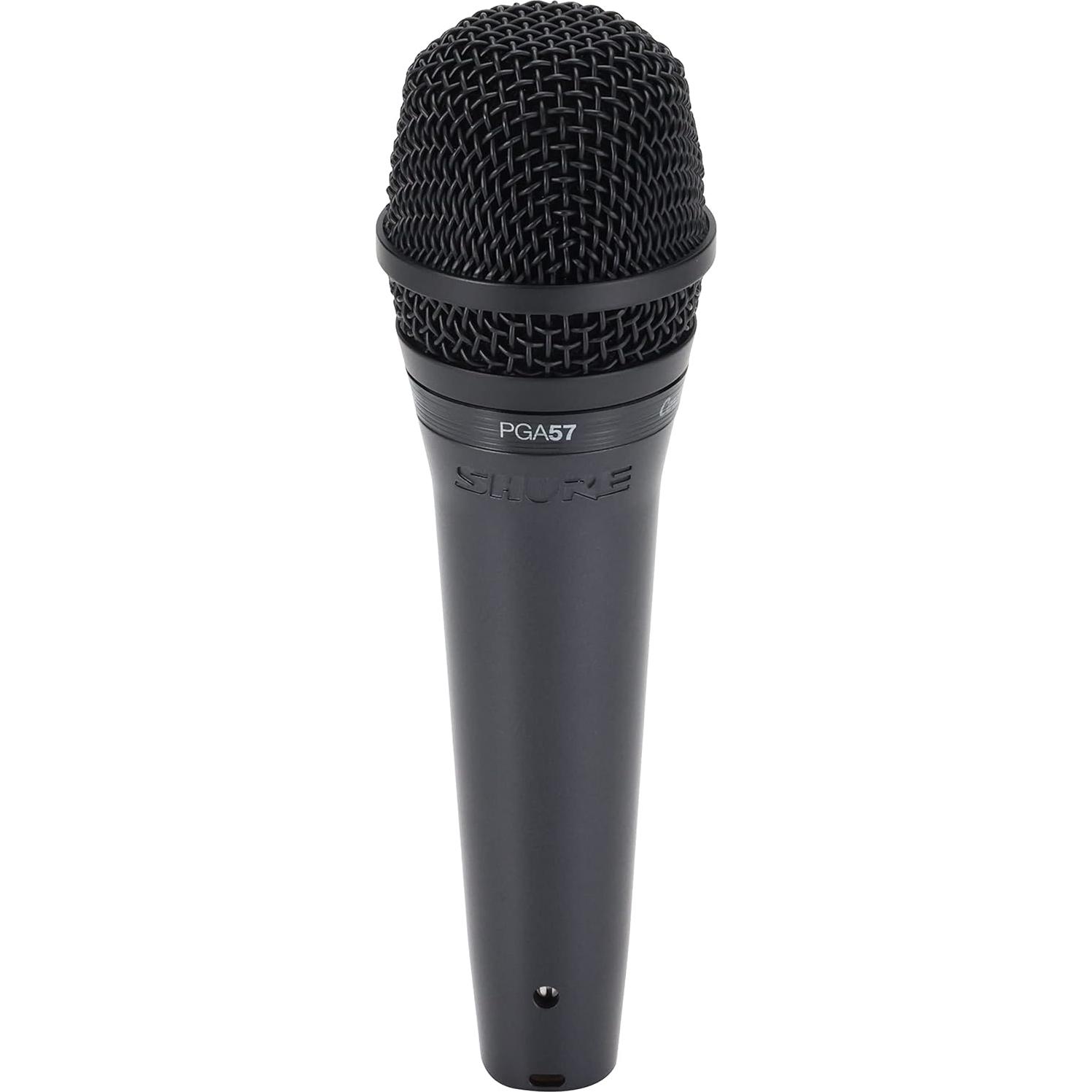 PGA57 Dynamic Microphone - Professional Quality Instrument Mic with Cardioid Pick-up Pattern, 3-in XLR Connector, 15' XLR-to-XLR Cable, Stand Adapter and Zipper Pouch, (PGA57-XLR)