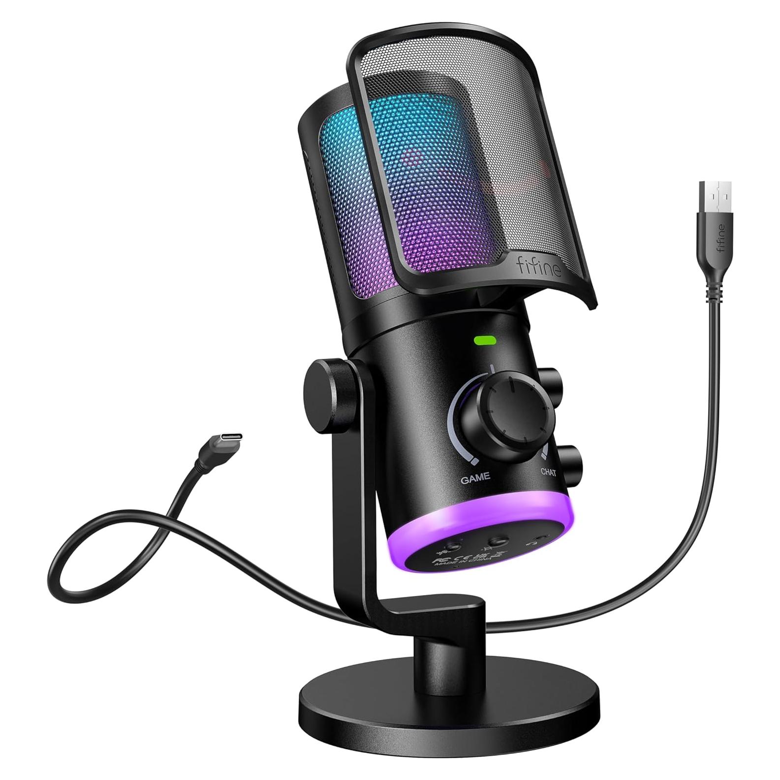 Micrófono USB Gaming FIFINE AM6 con Cancelación de Ruido