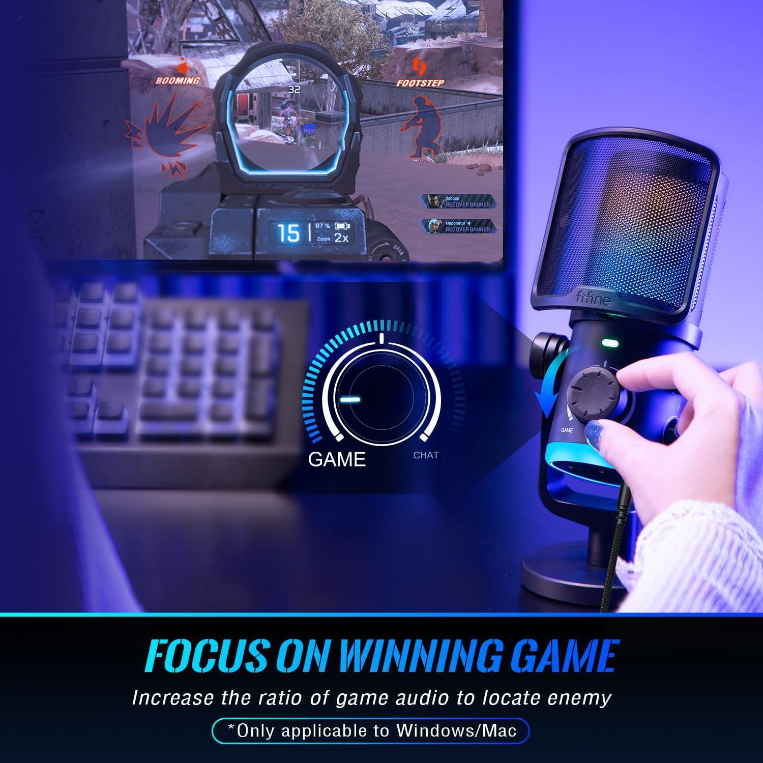 Micrófono USB Gaming FIFINE AM6 con Cancelación de Ruido