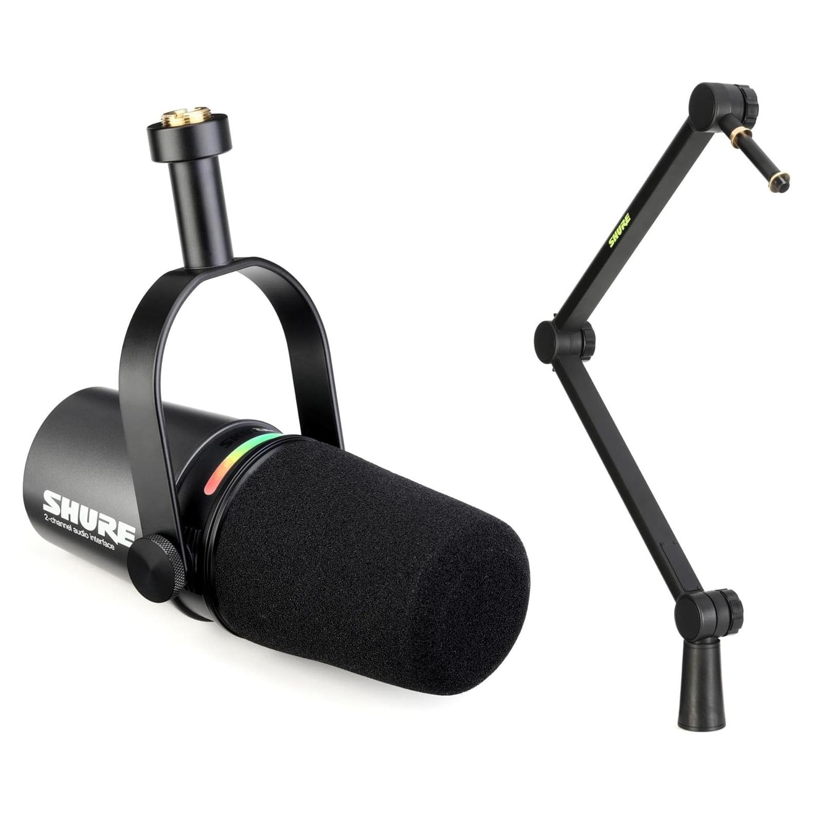 Micrófono USB Shure MV7i para Podcasting con Soporte de Brazo