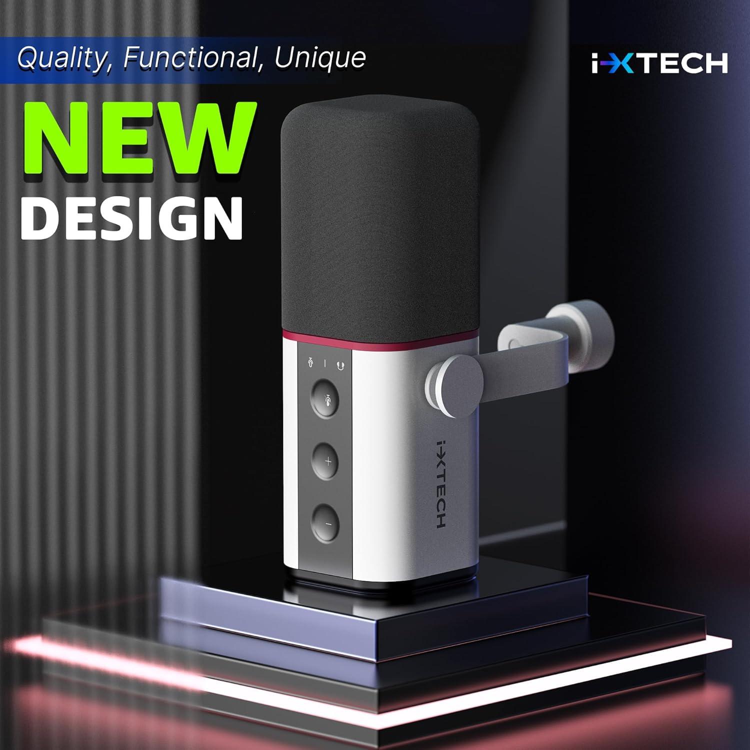 Micrófono Dinámico Cardioide IXTECH USB XLR Blanco 20Hz-20KHz