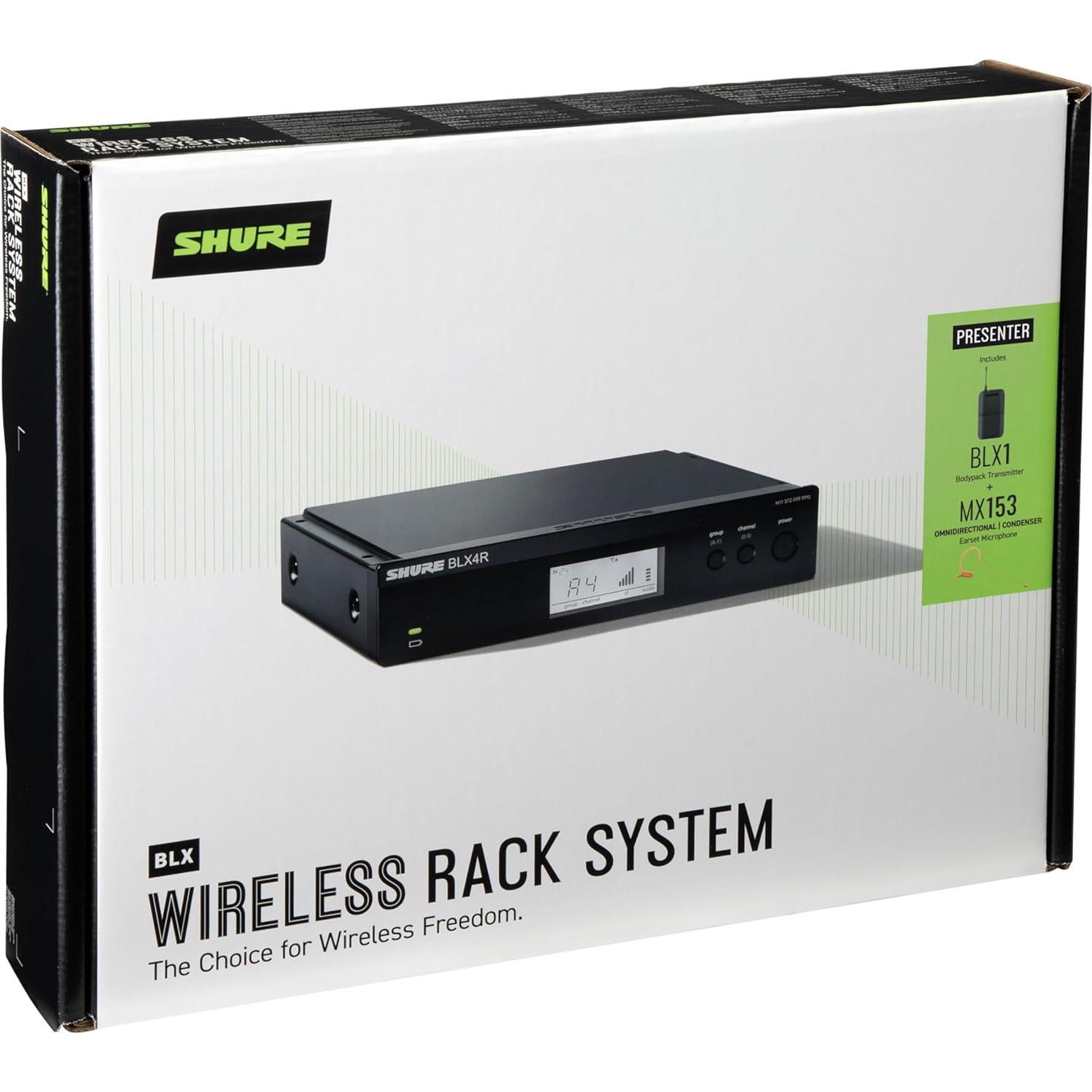 Sistema de micrófono inalámbrico Shure BLX14R MX53 - 14h batería, 100m alcance