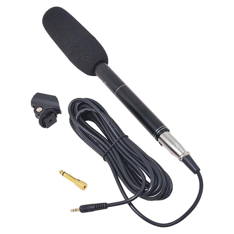 Micrófono Shotgun Mejordisparo 11" (27cm) con Soporte y Cable XLR
