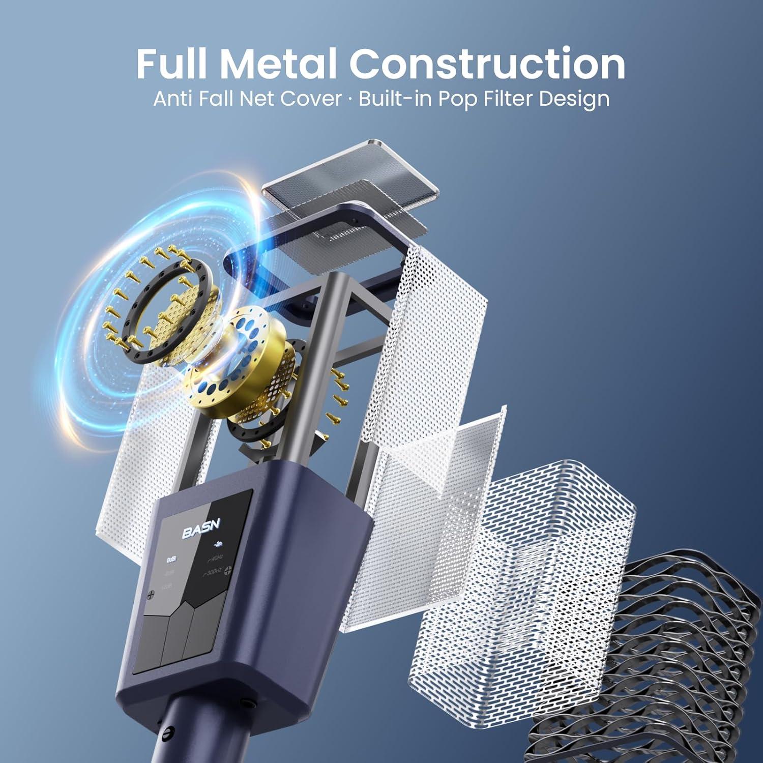 Micrófono de Condensador XLR BASN BMS2 Cardioide Azul