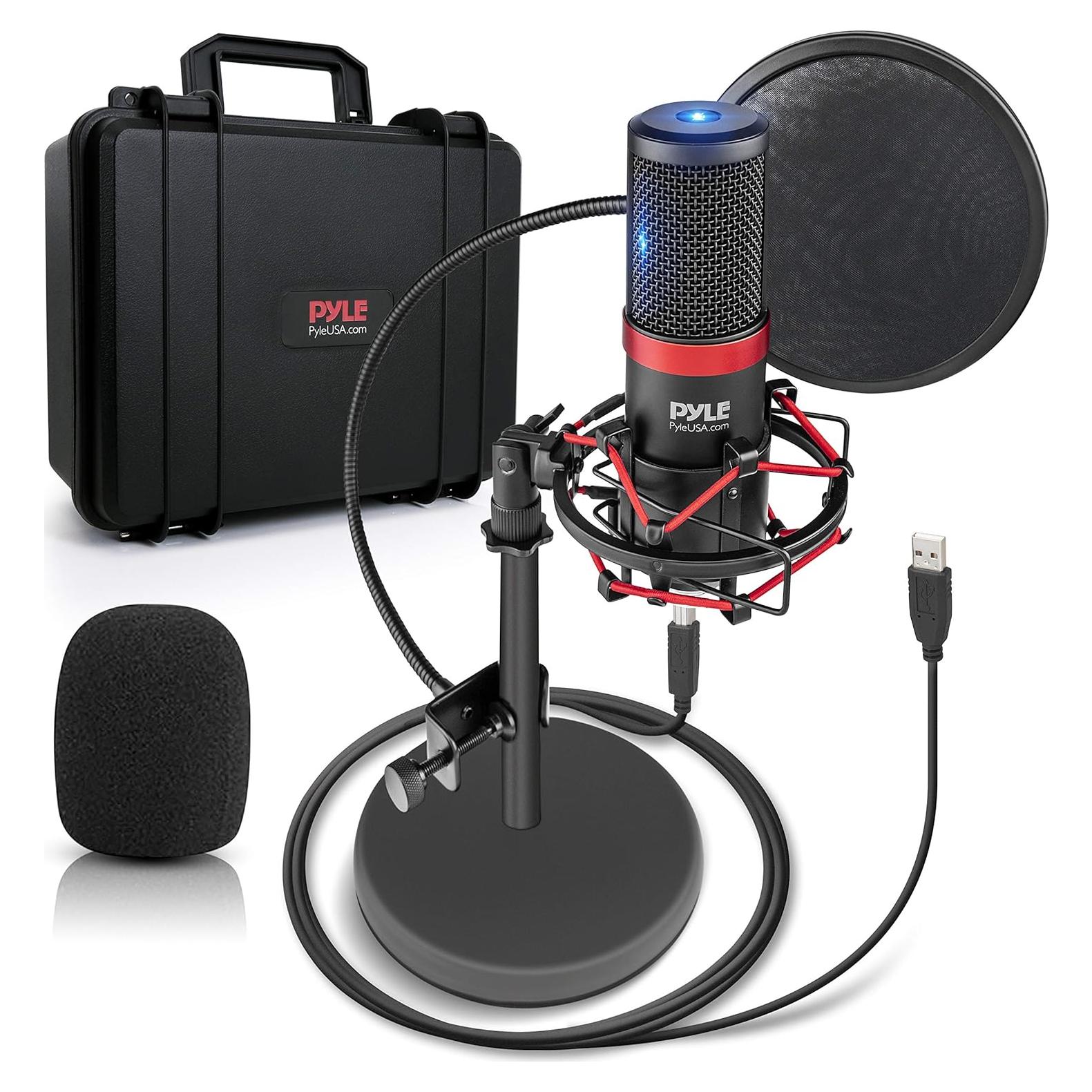 Micrófono USB Pyle PDMIKT200 Condensador Cardioide con Soporte