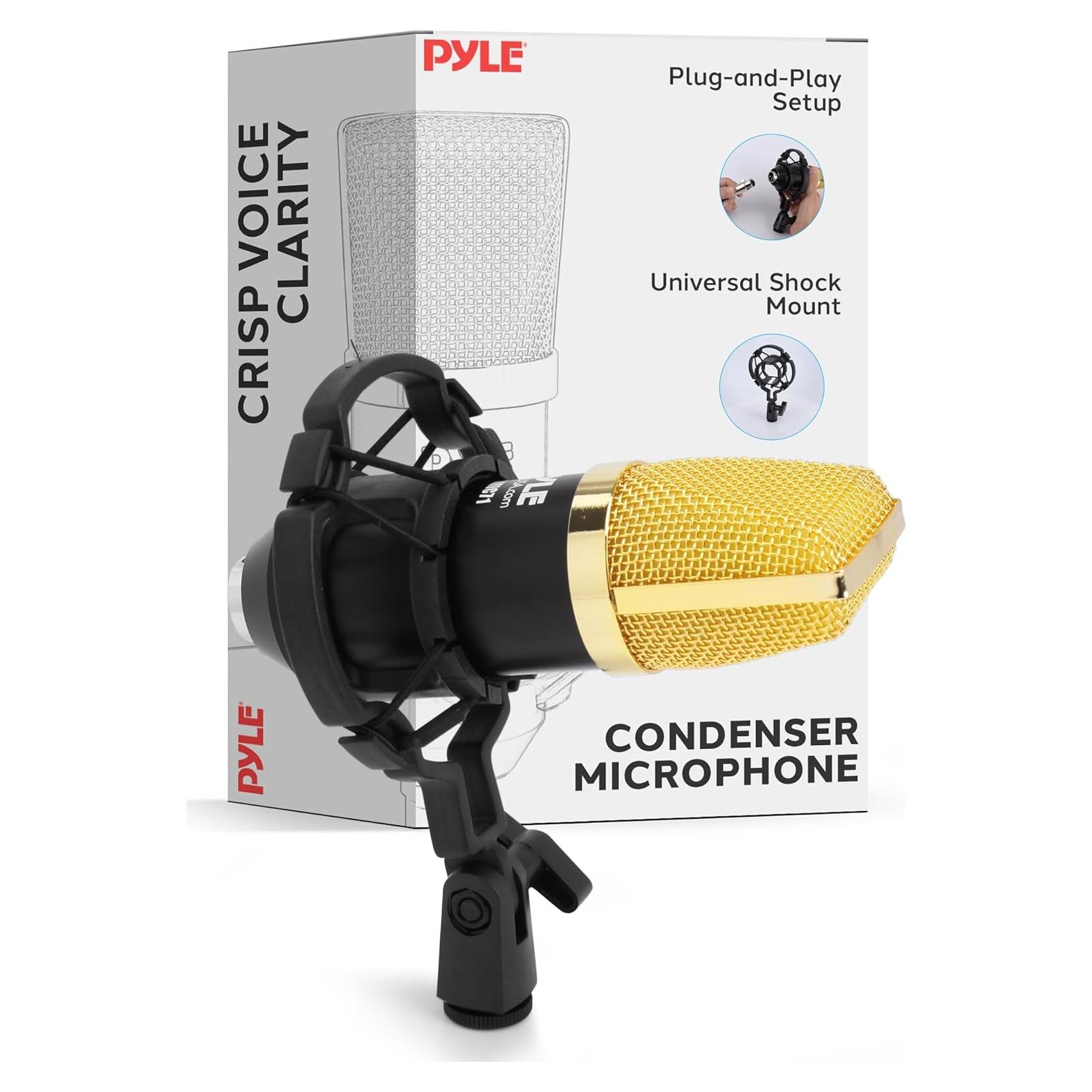 Micrófono de Condensador Pyle PDMIC71.5 con Soporte de Choque