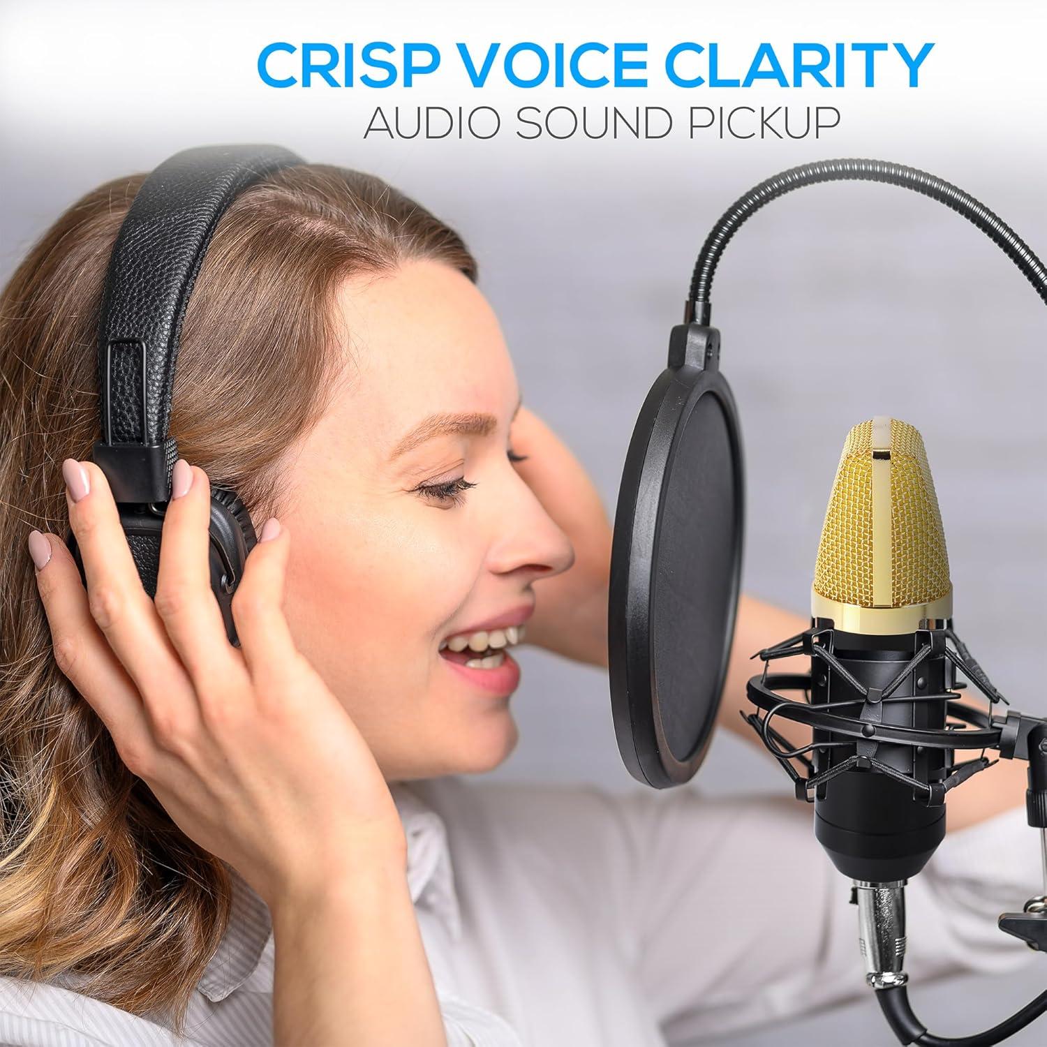 Micrófono de Condensador Pyle PDMIC71.5 con Soporte de Choque