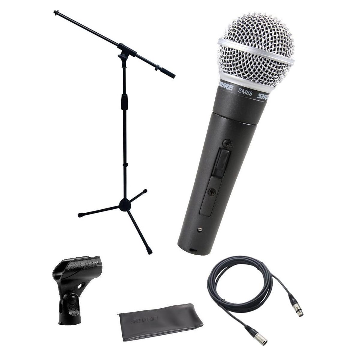 Micrófono Shure SM58-S con interruptor y accesorios