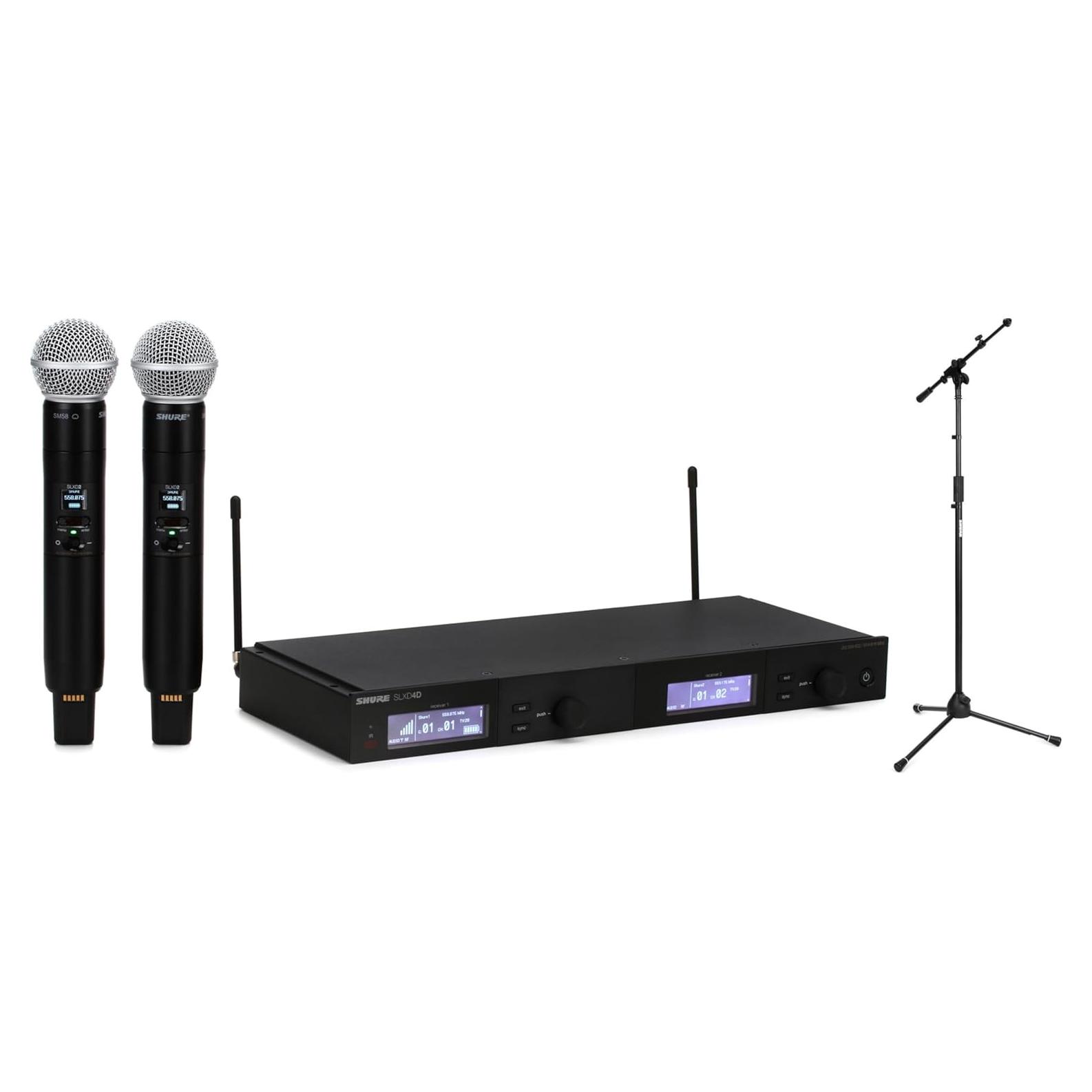 Sistema de Micrófono Inalámbrico Shure SLXD24D/SM58 con Soportes