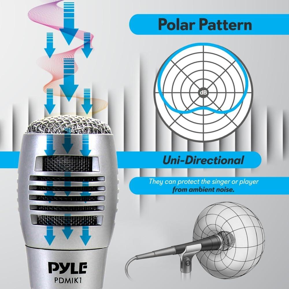 Micrófono Dinámico Pyle PDMIK1 Unidireccional con Cable 1.98m