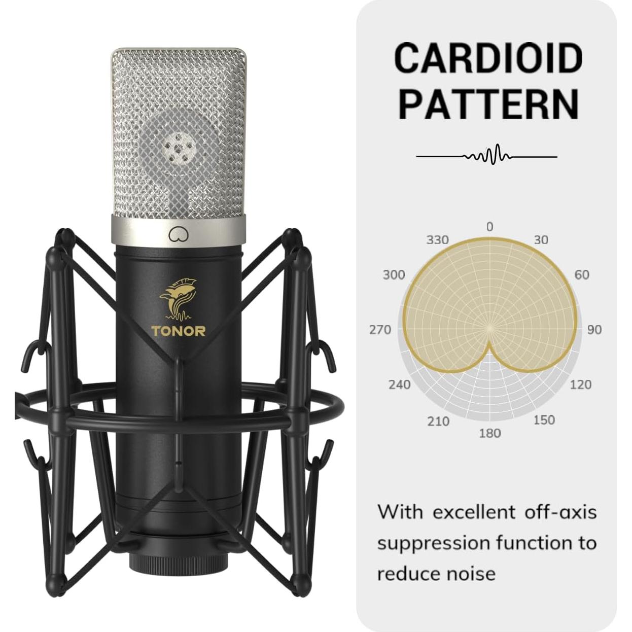Micrófono de Condensador USB TONOR TC-2030 con Brazo Soporte