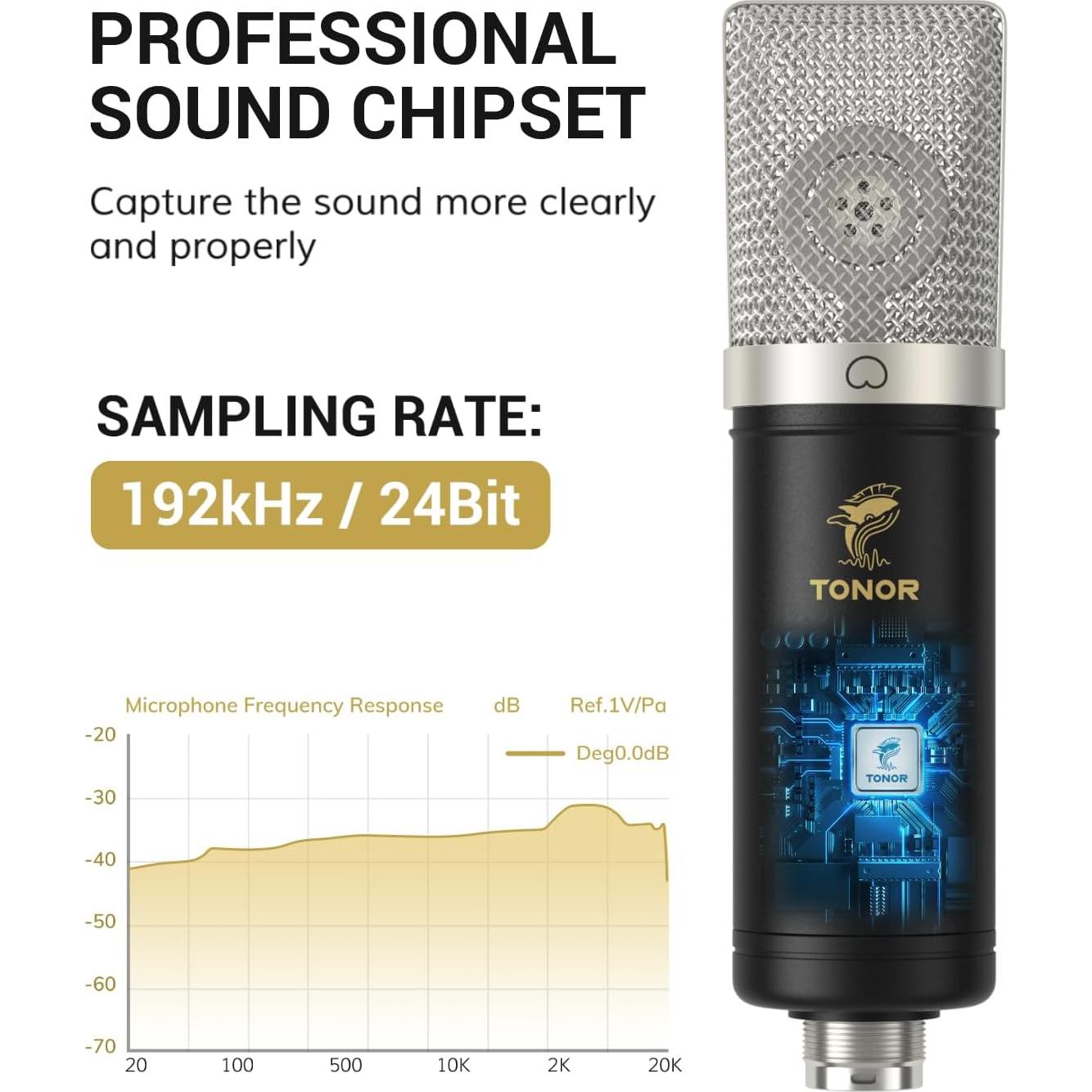 Micrófono de Condensador USB TONOR TC-2030 con Brazo Soporte