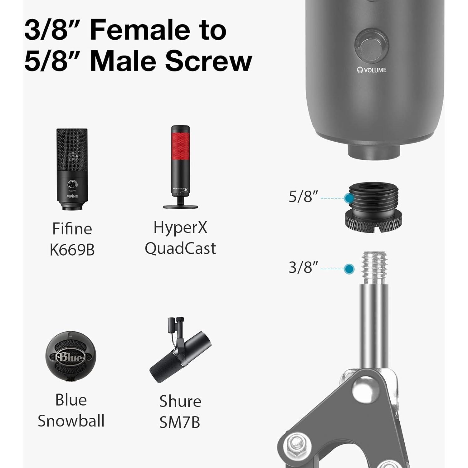 Soporte de Micrófono InnoGear con Adaptadores y Altura 209 cm