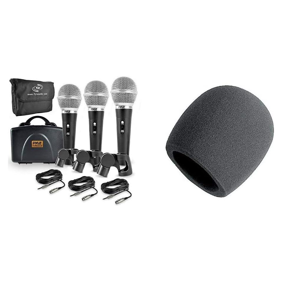 Kit de Micrófono Dinámico Pyle PDMICKT34 con Estuche y Accesorios