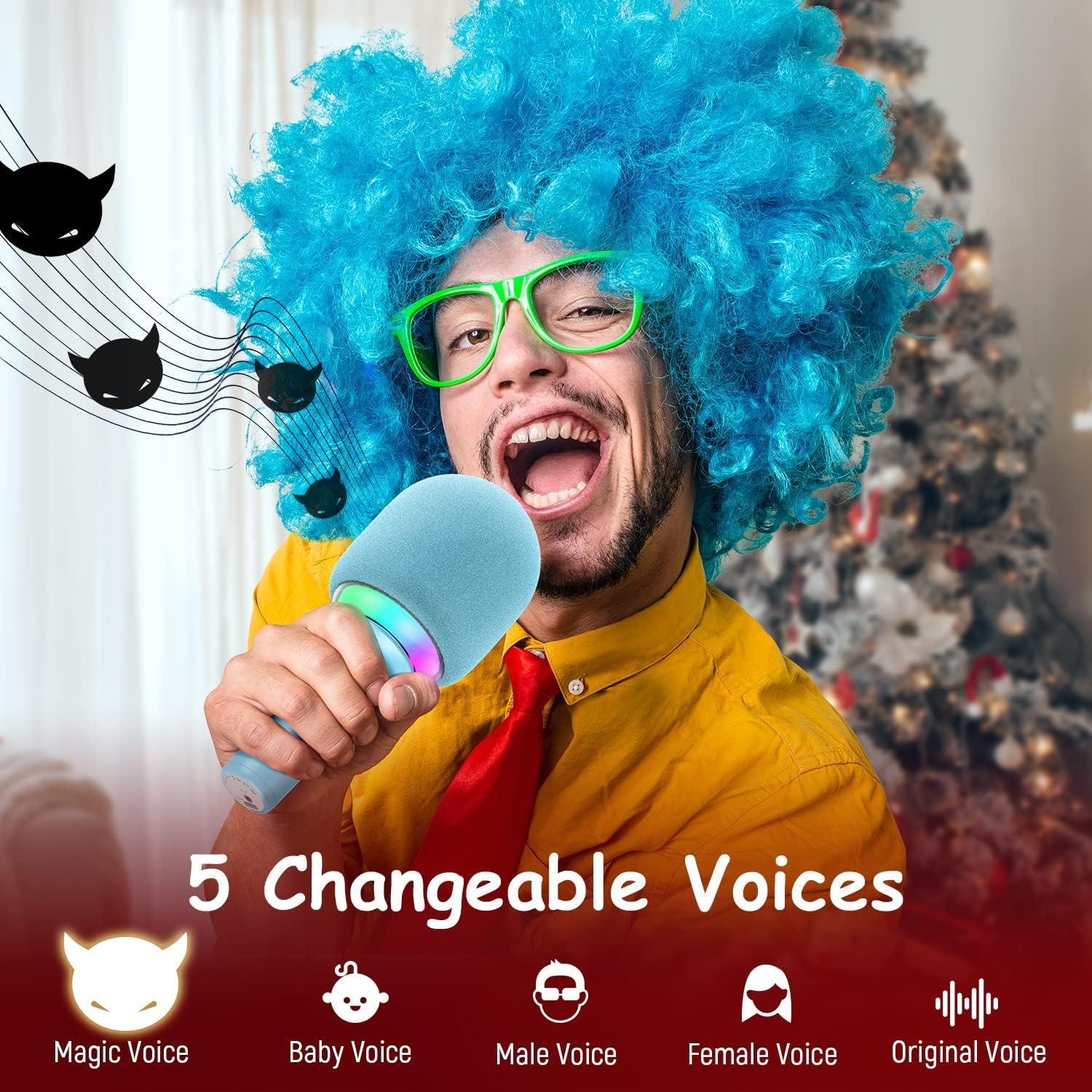 Micrófono Karaoke Inalámbrico Bluetooth FIFINE E2 Azul con Altavoz