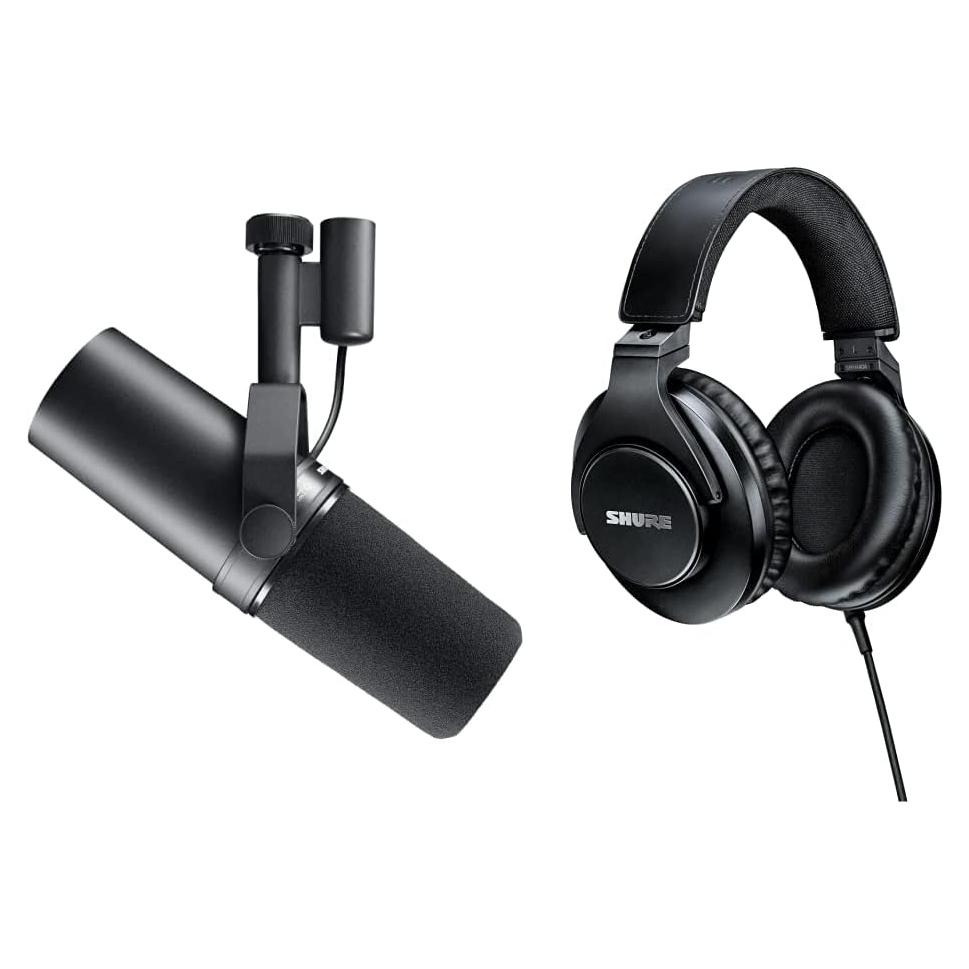 Micrófono Dinámico Shure SM7B + Auriculares SRH440A - Negro