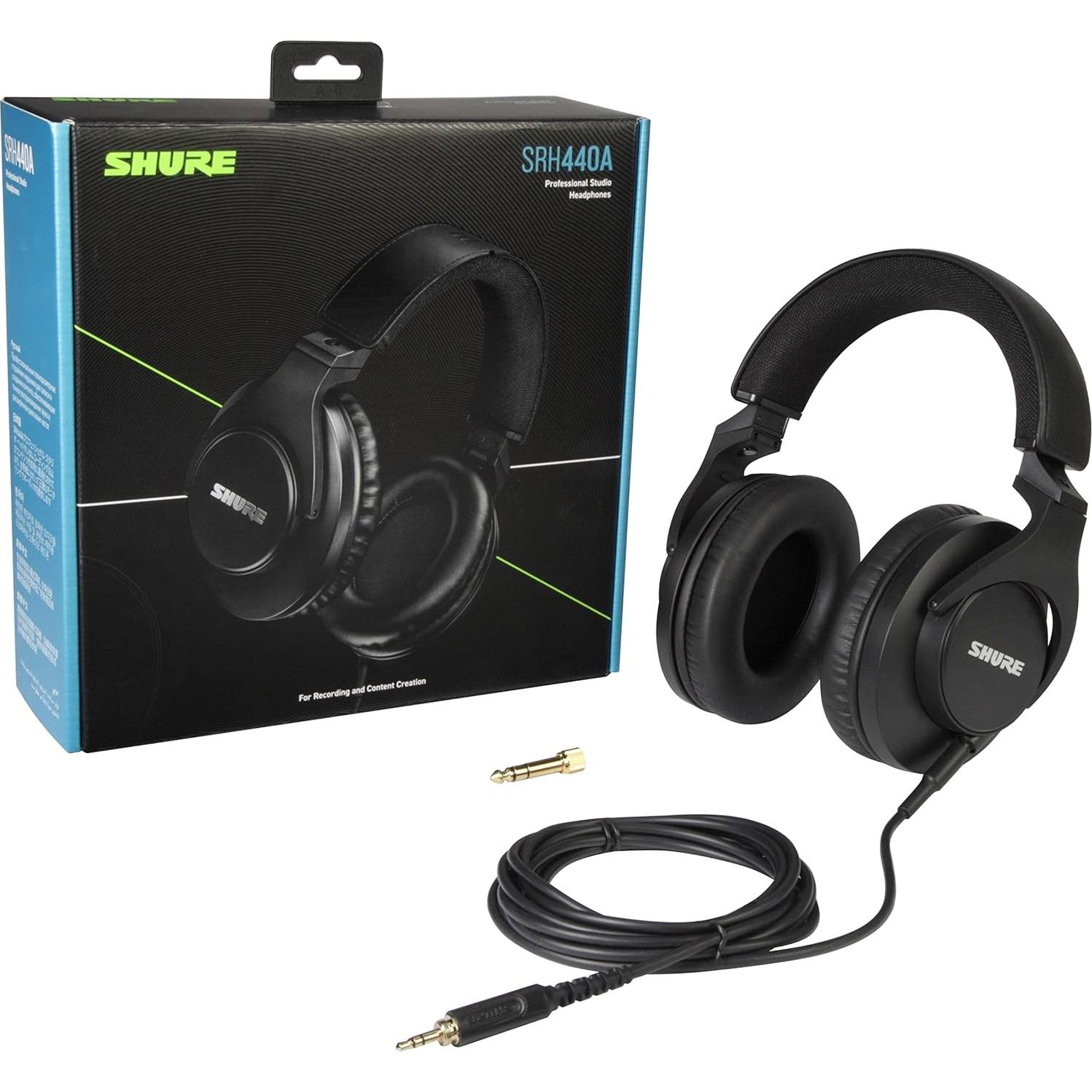 Micrófono Dinámico Shure SM7B + Auriculares SRH440A - Negro