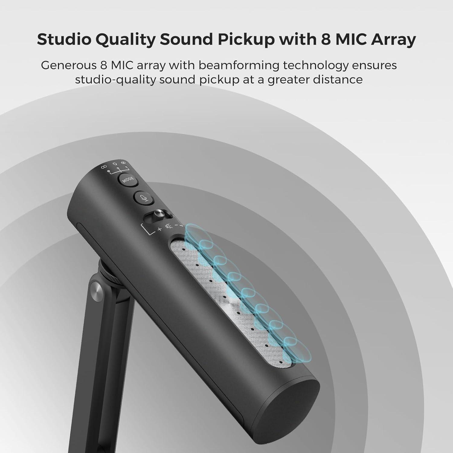 Micrófono de condensador USB NearStream AM10U con 8 micrófonos