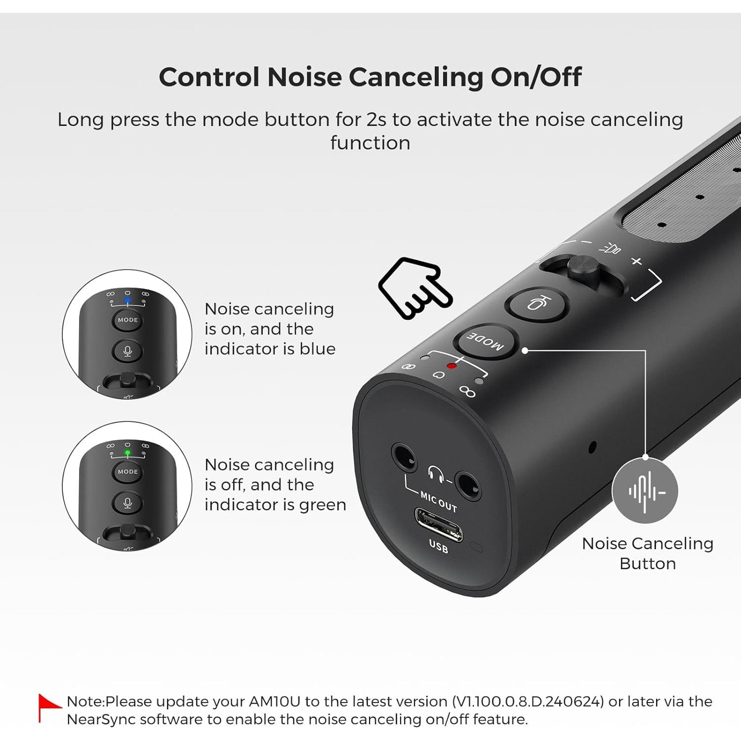 Micrófono de condensador USB NearStream AM10U con 8 micrófonos