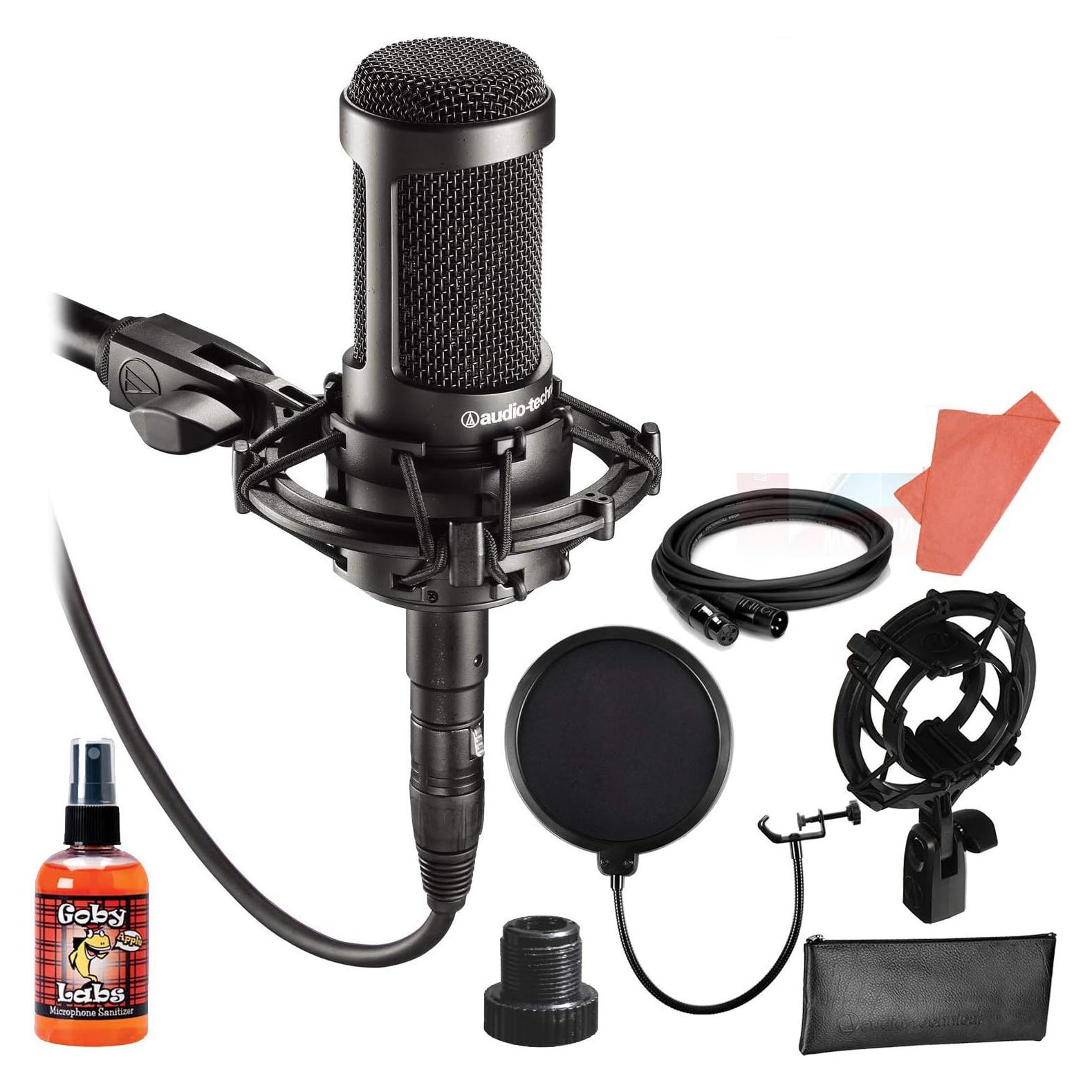 Micrófono de condensador cardioide Audio-Technica AT2035 con soporte y filtro