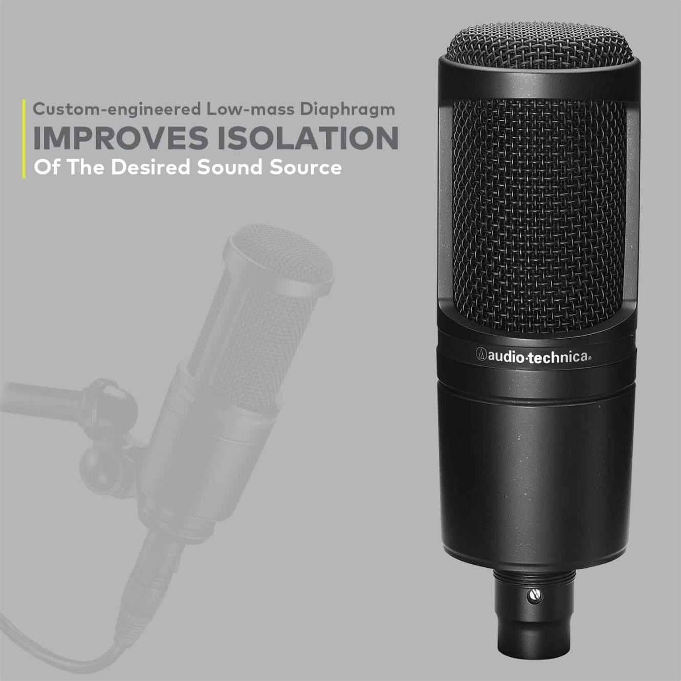 Micrófono de Estudio Audio-Technica AT2020 con Soporte y Filtro