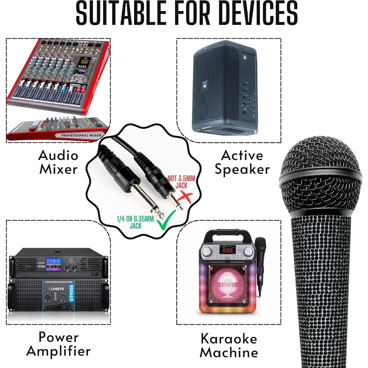 Micrófono Vocal Dinámico Cardioide RK 58 Negro con Cable XLR