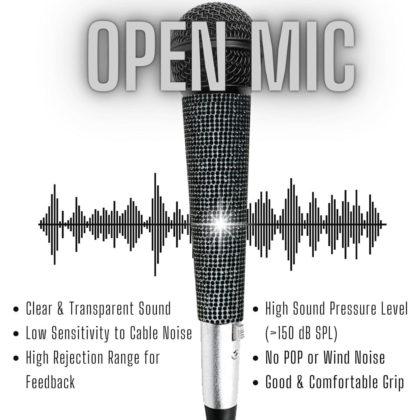 Micrófono Vocal Dinámico Cardioide RK 58 Negro con Cable XLR