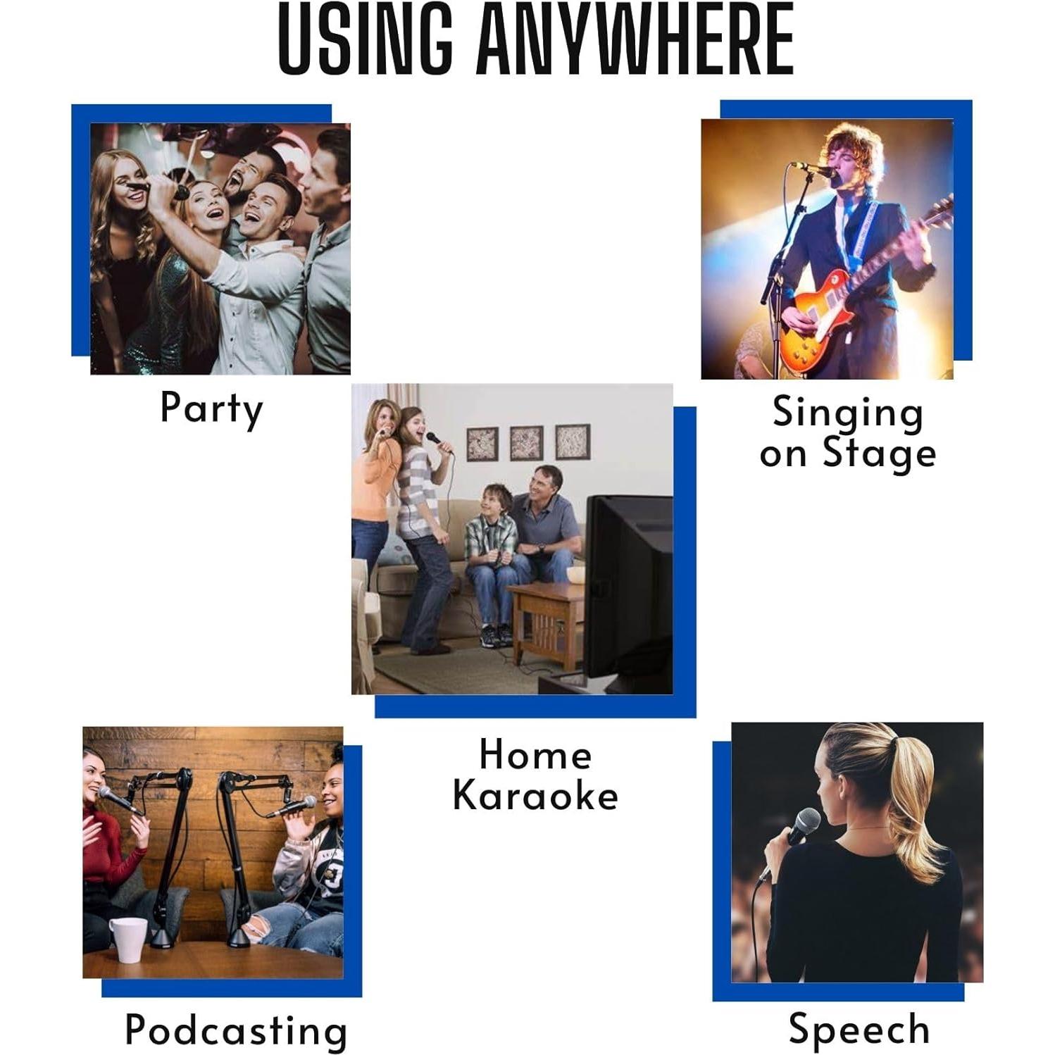 Micrófono Vocal Dinámico Cardioide RK 58 Negro con Cable XLR