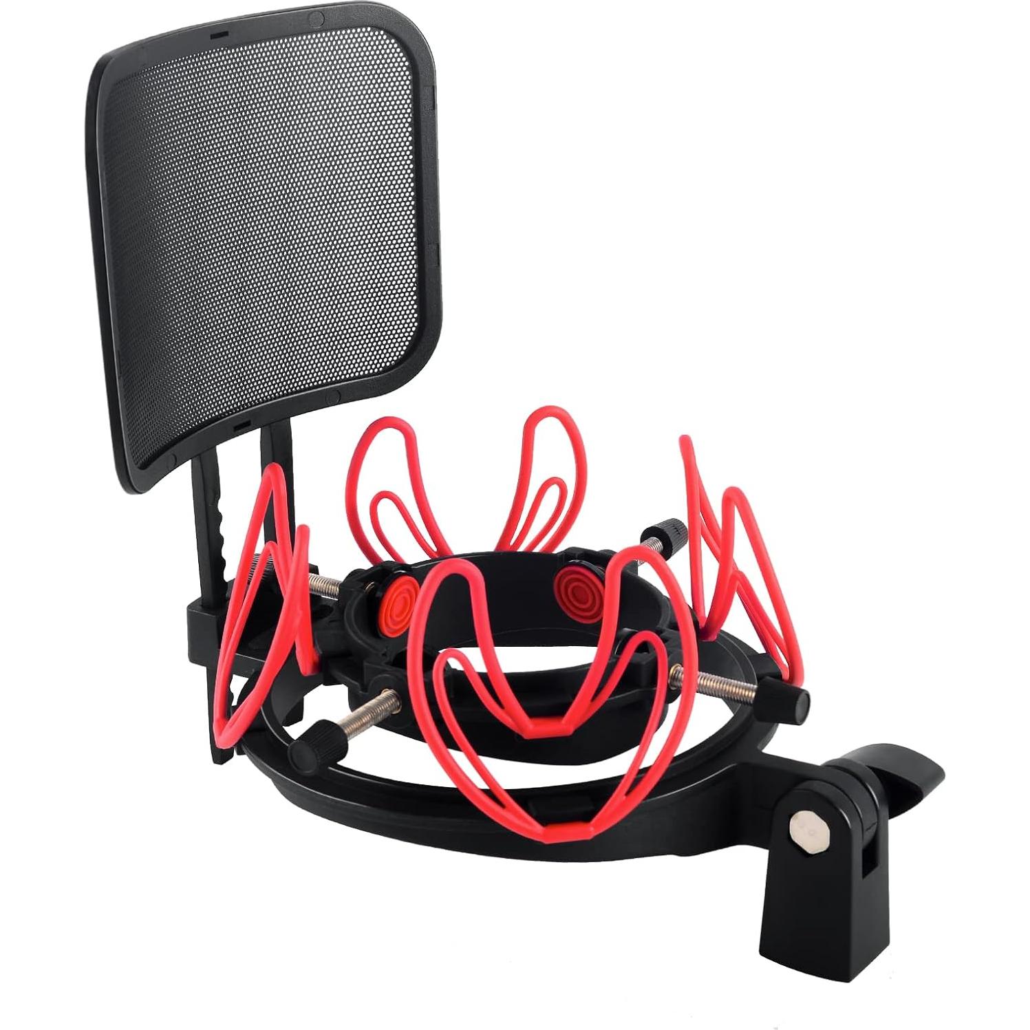 Soporte de micrófono antivibración SUNNTOK con filtro anti-pop