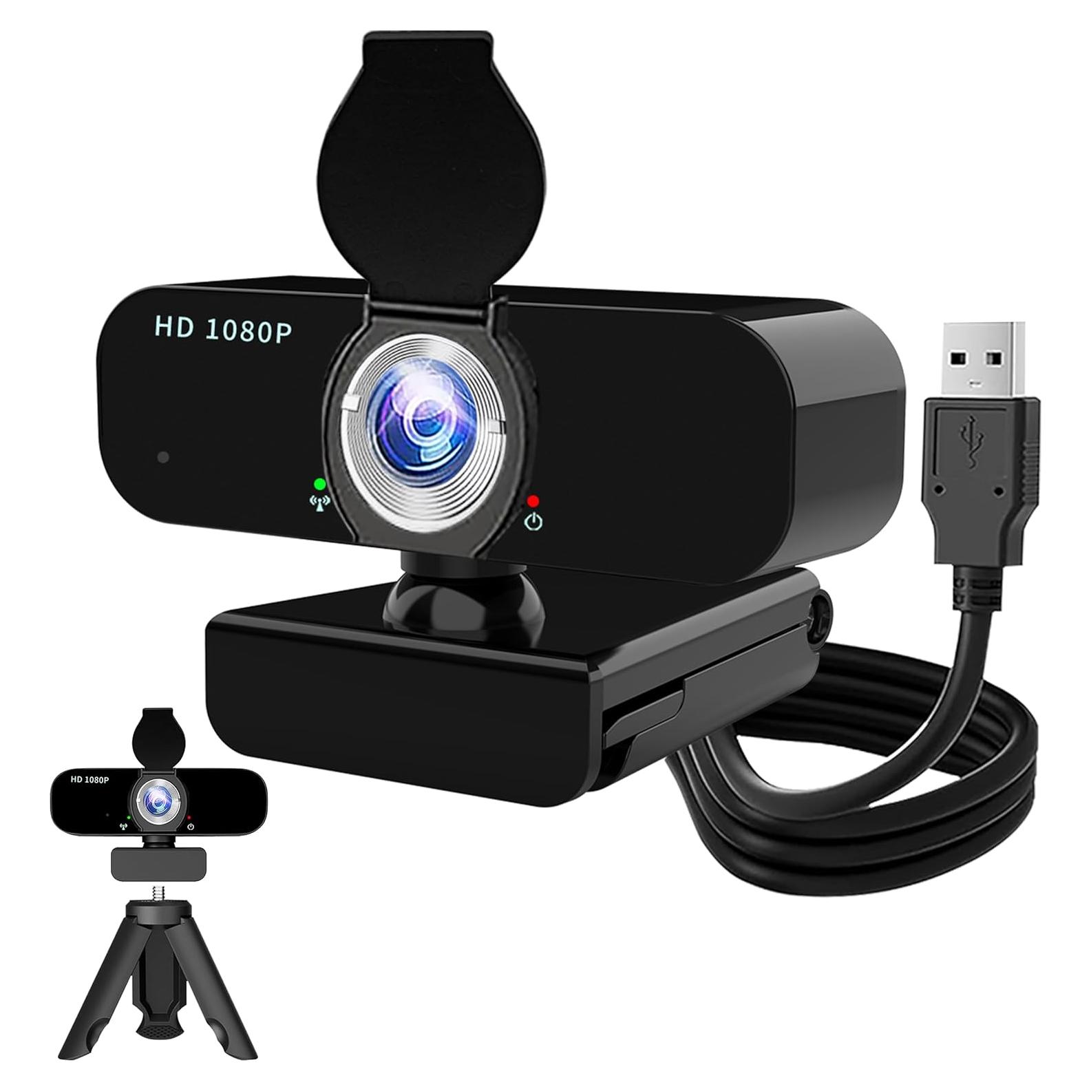 Webcam Full HD 1080p Lusinx con Micrófono y Trípode