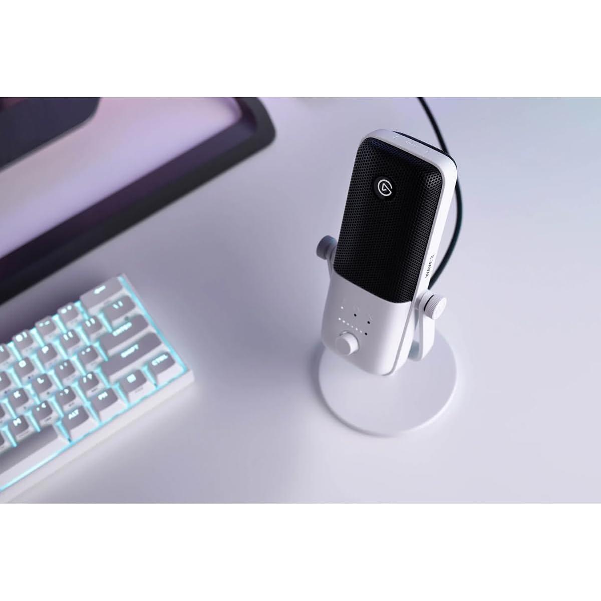 Micrófono USB Elgato Wave:3 Blanco - Calidad Estudio, Anti-Distorsión