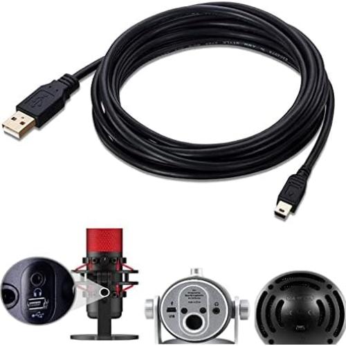 Cable USB 3m ienza para micrófonos HyperX Quadcast y Blue Yeti