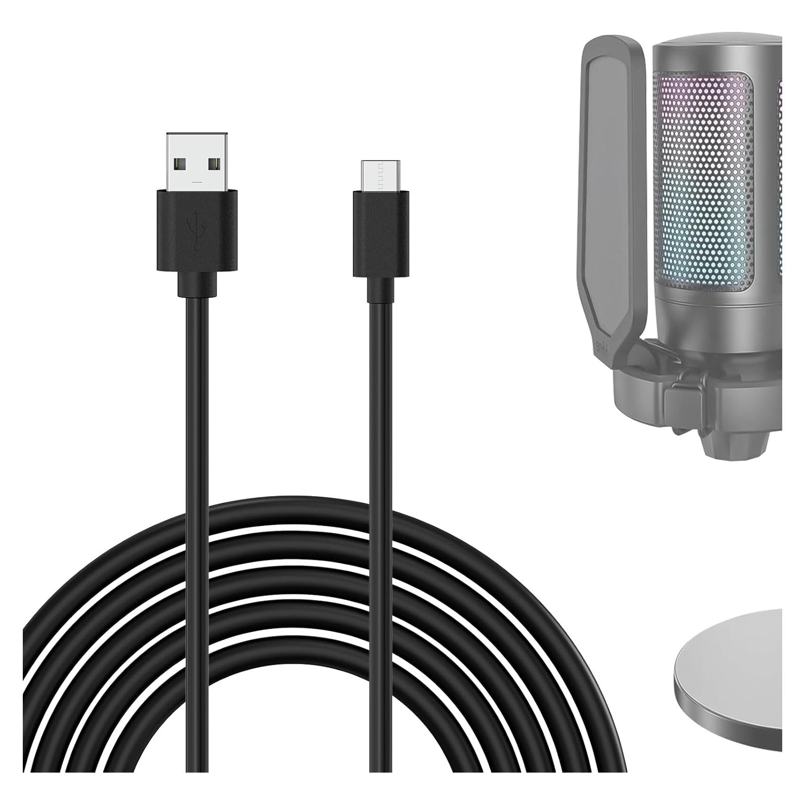 Cable de Micrófono USB A a Tipo C Geekria 3m Compatible con FIFINE y HyperX