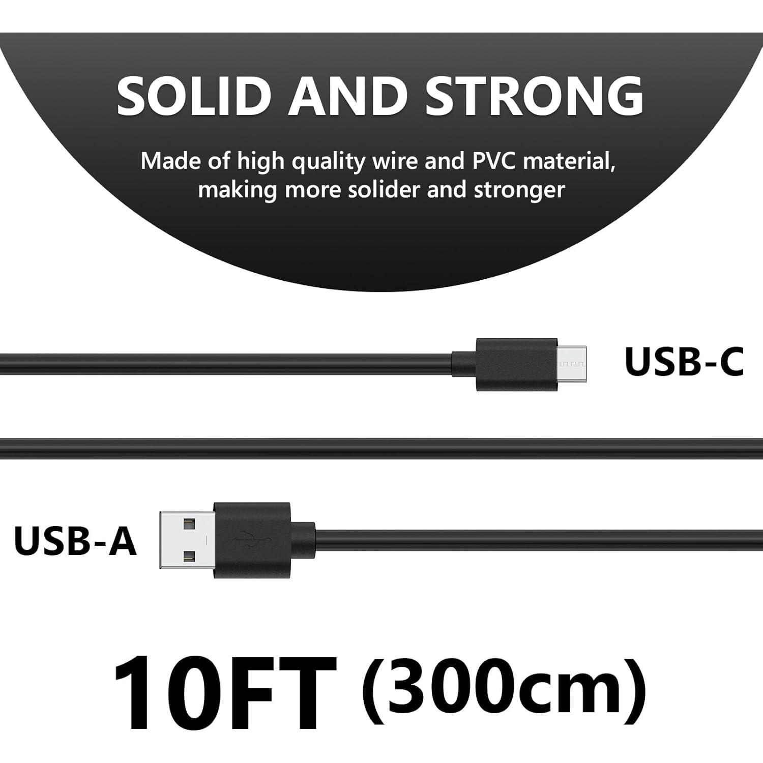 Cable de Micrófono USB A a Tipo C Geekria 3m Compatible con FIFINE y HyperX
