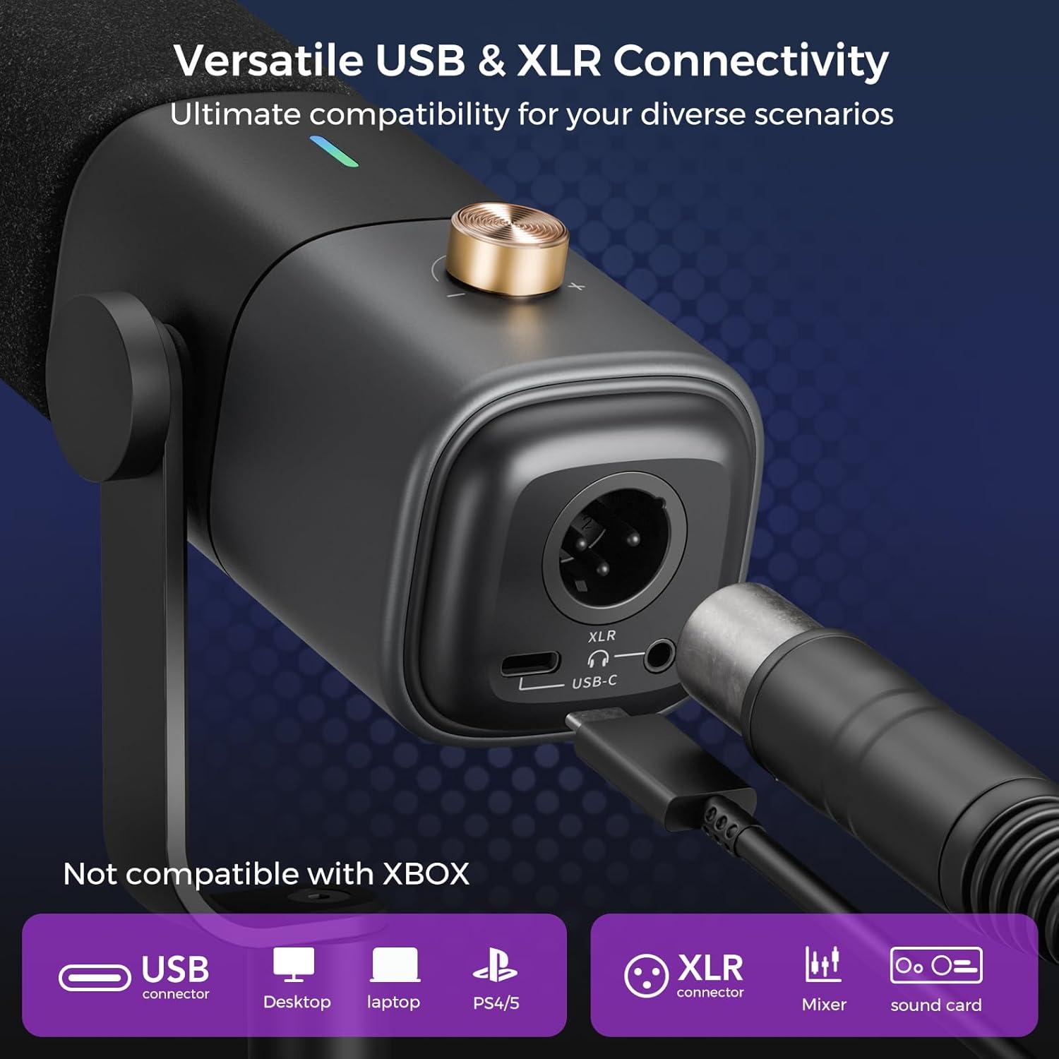 Micrófono Dinámico NearStream AM15X USB/XLR con Soporte