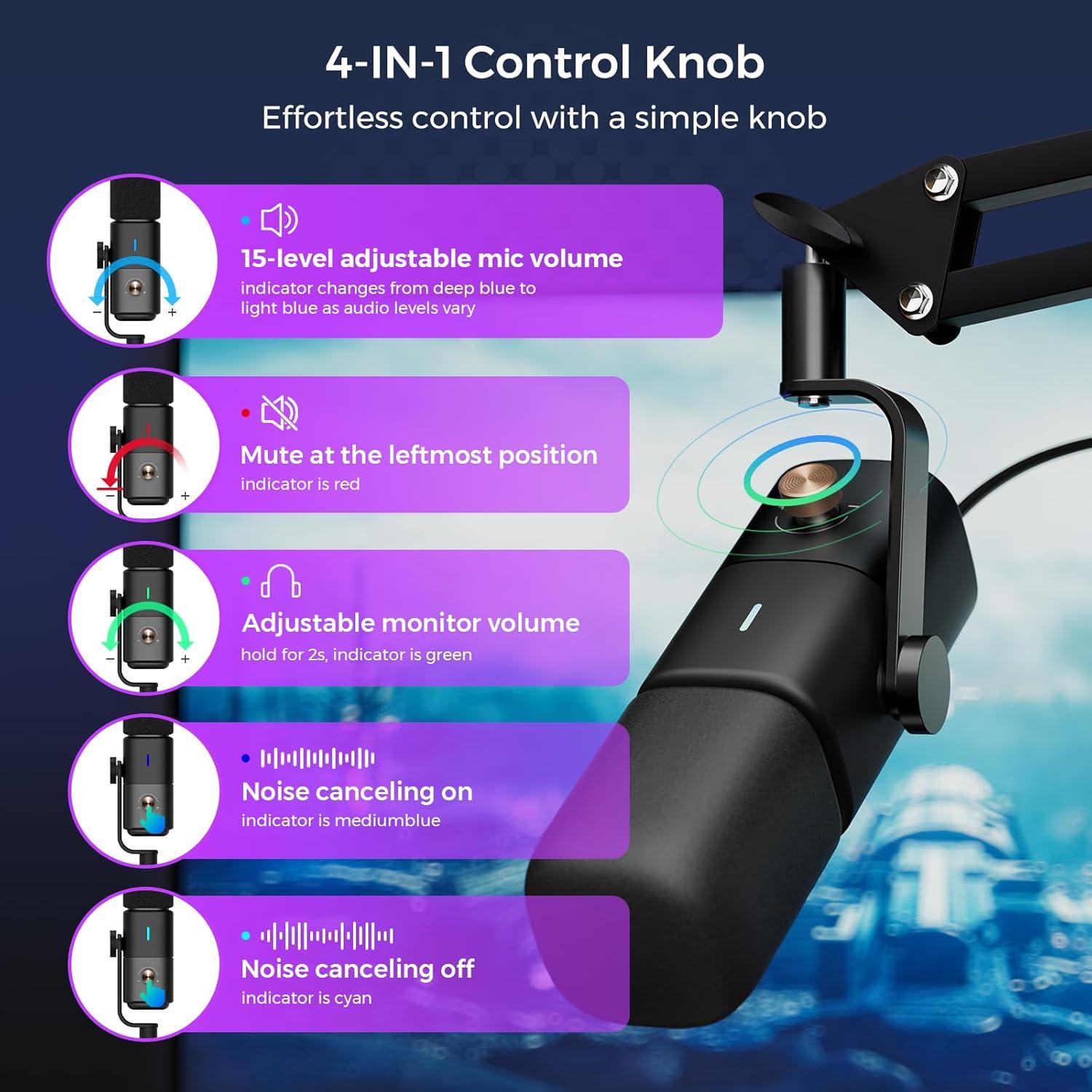 Micrófono Dinámico NearStream AM15X USB/XLR con Soporte