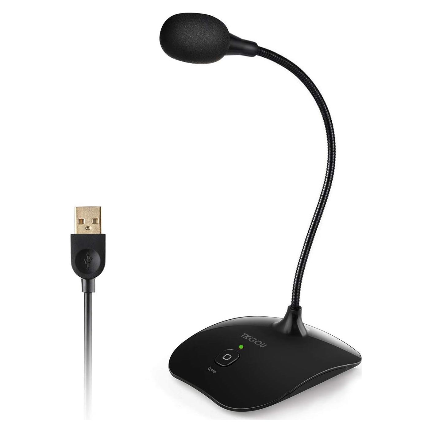 Micrófono USB TKGOU UM6 con cuello de ganso y cancelación de ruido
