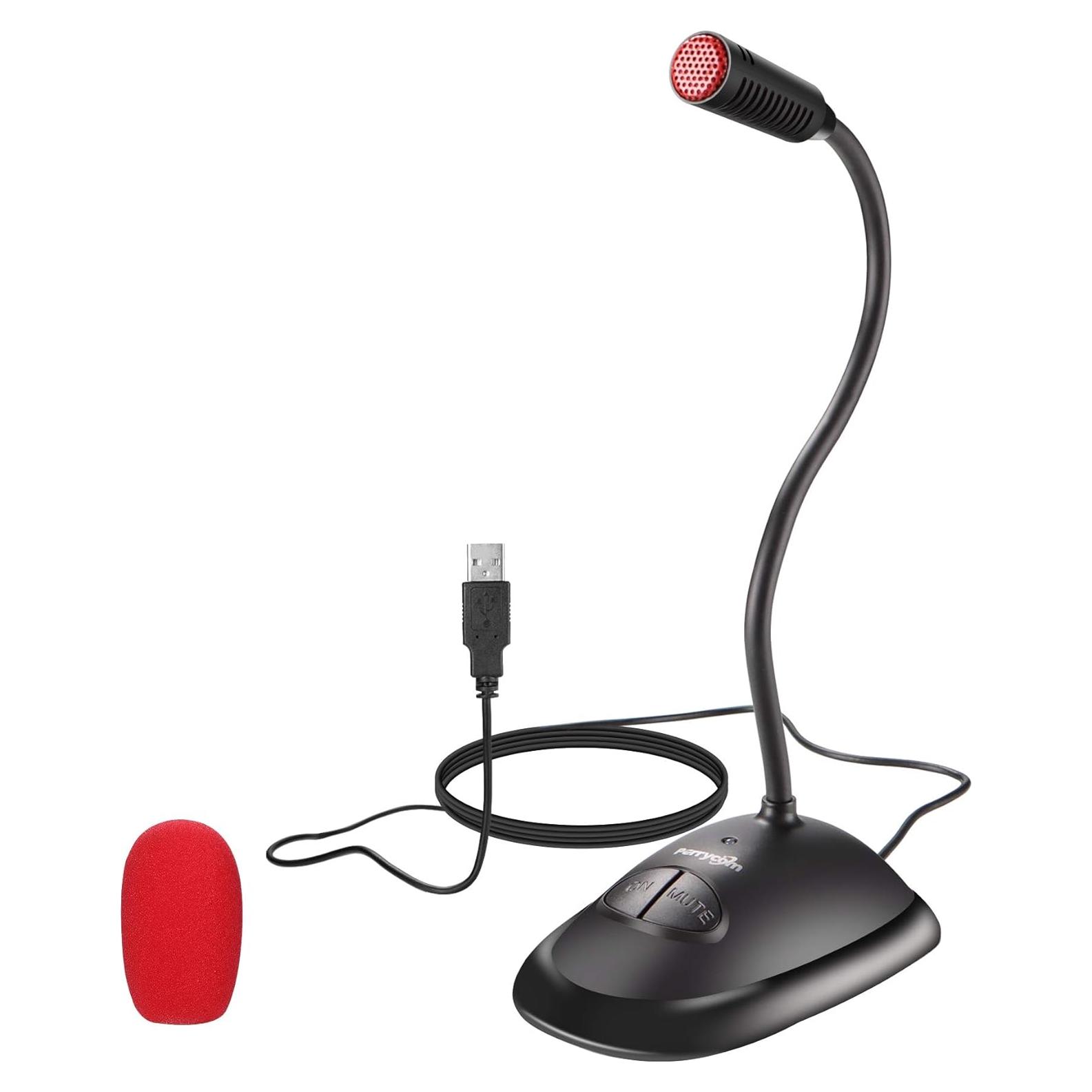 Micrófono USB Condensador Cardioide Perrycom MSD6 1.83m