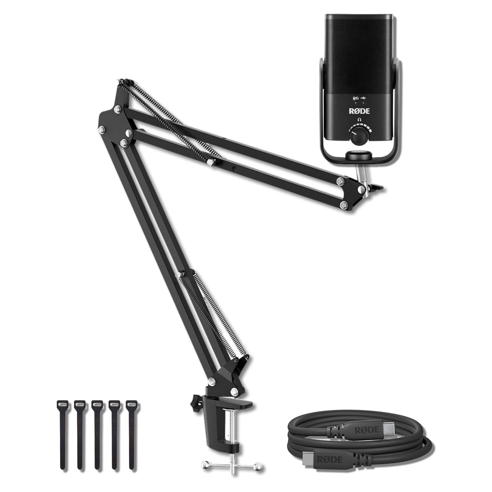 Micrófono USB Rode NT-USB Mini + Brazo StreamEye Negro