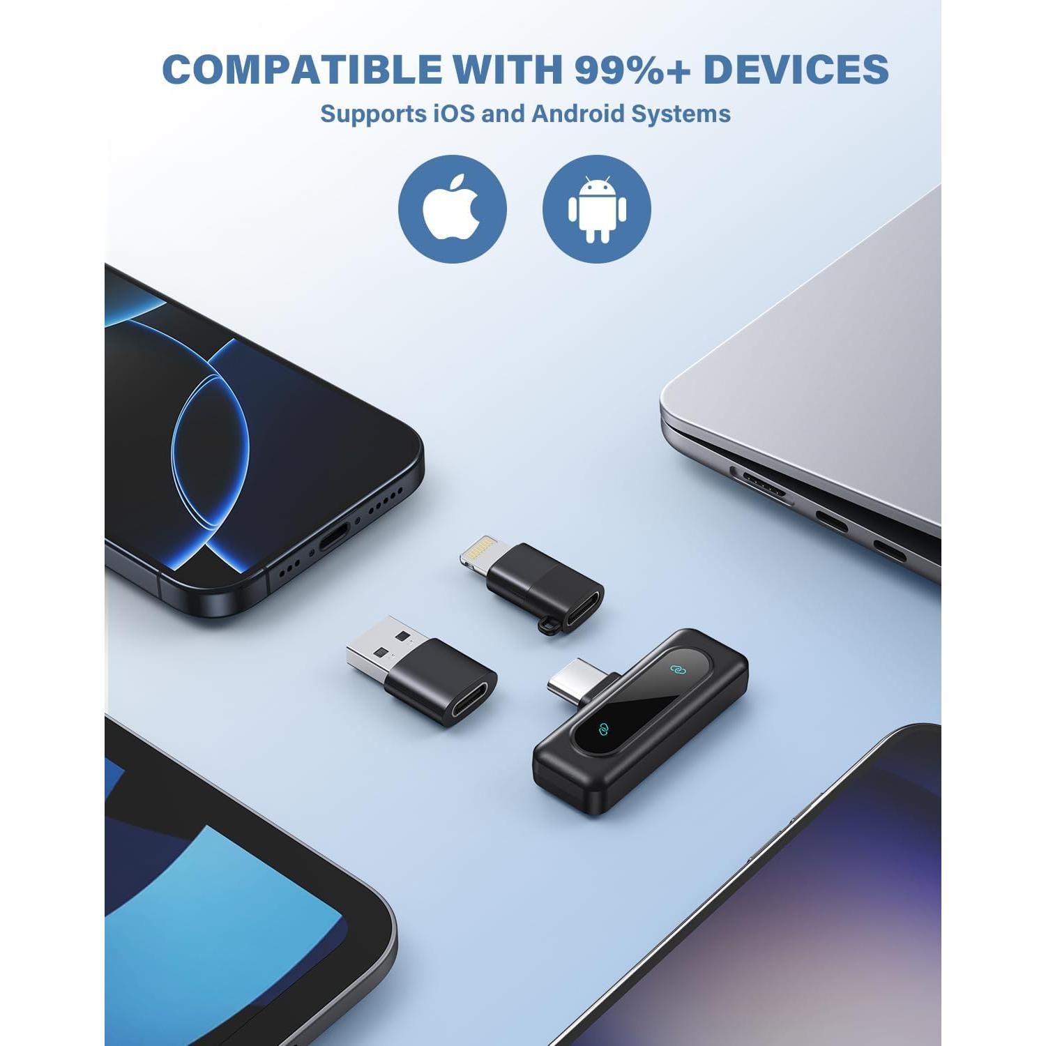 Micrófono Lavalier Inalámbrico WARM BOX USB-C 24H Batería