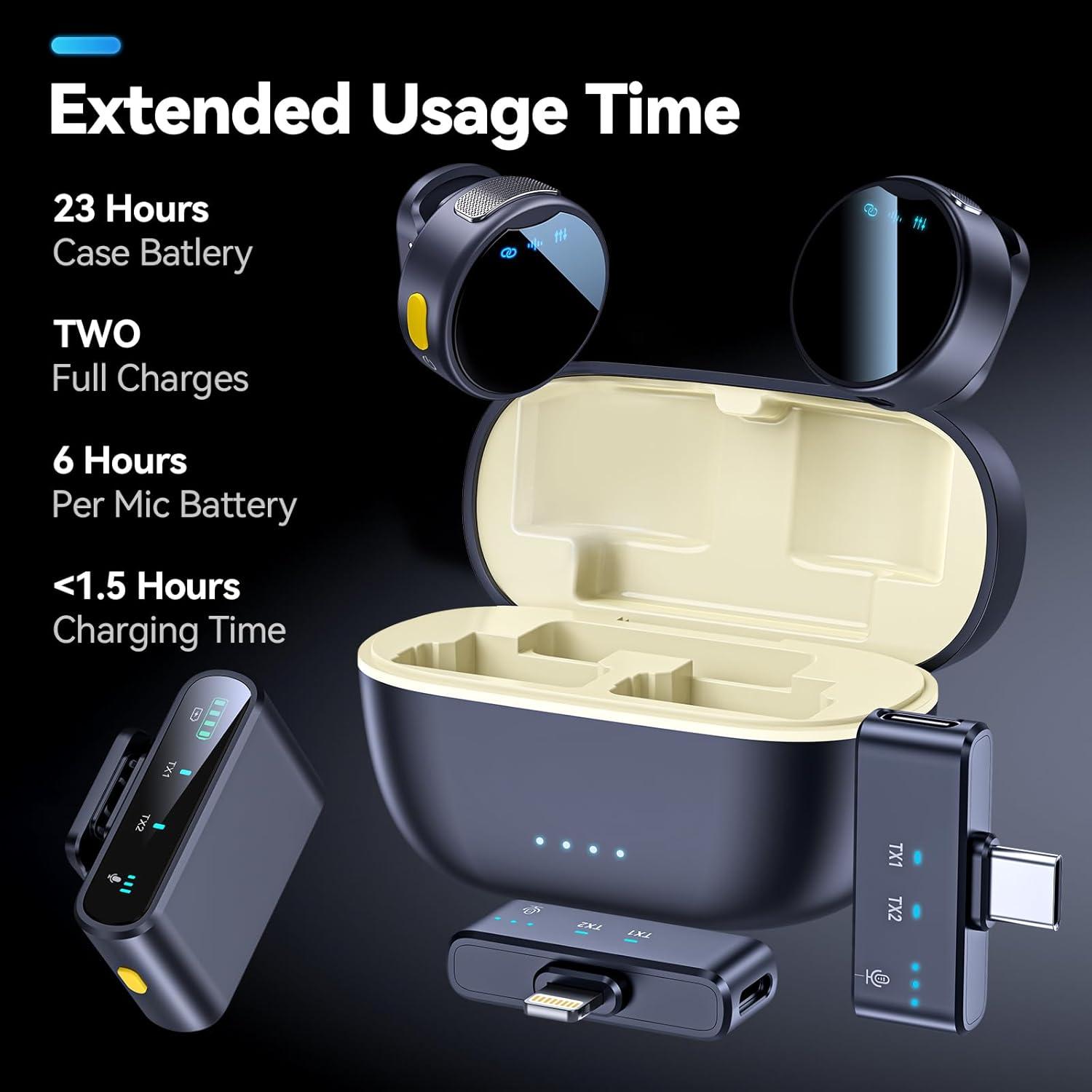 Micrófono Lavalier Inalámbrico JMZOEY para Teléfono y Cámara