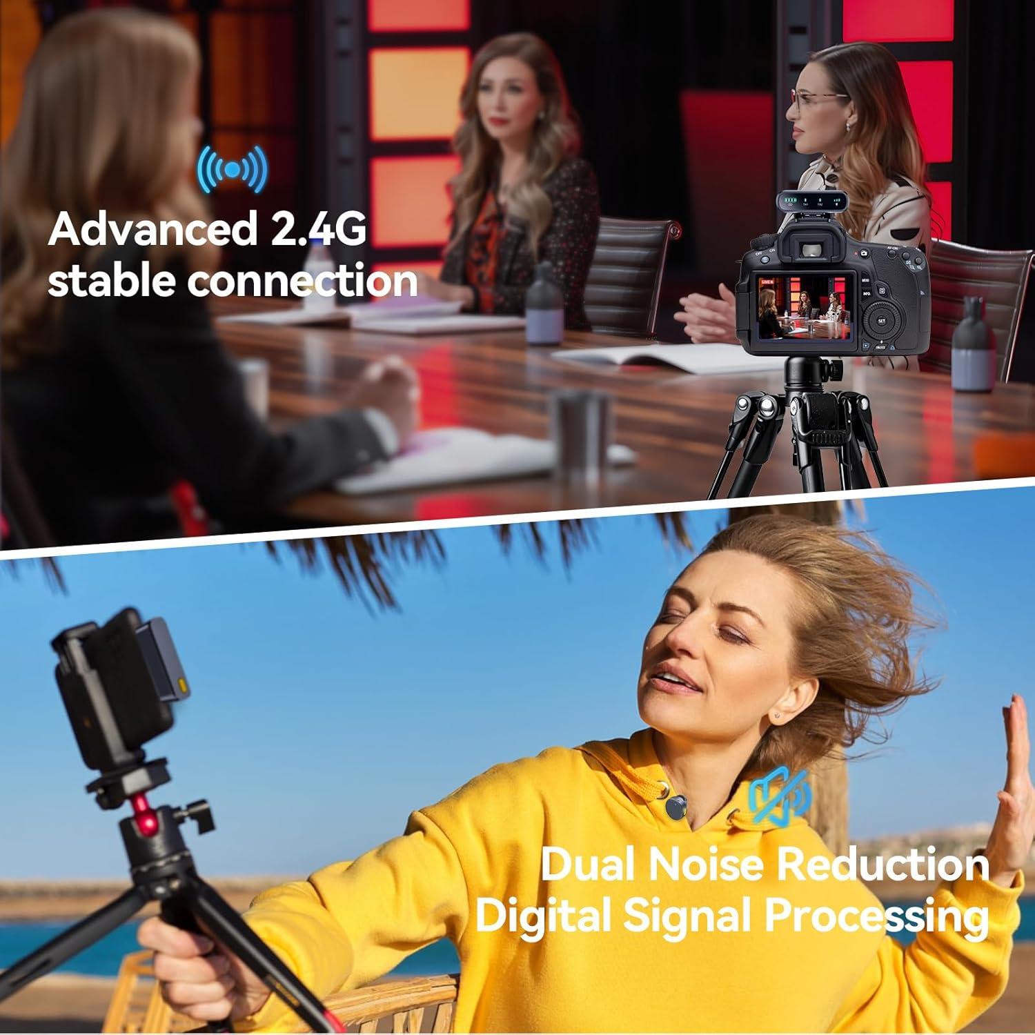 Micrófono Lavalier Inalámbrico JMZOEY para Teléfono y Cámara