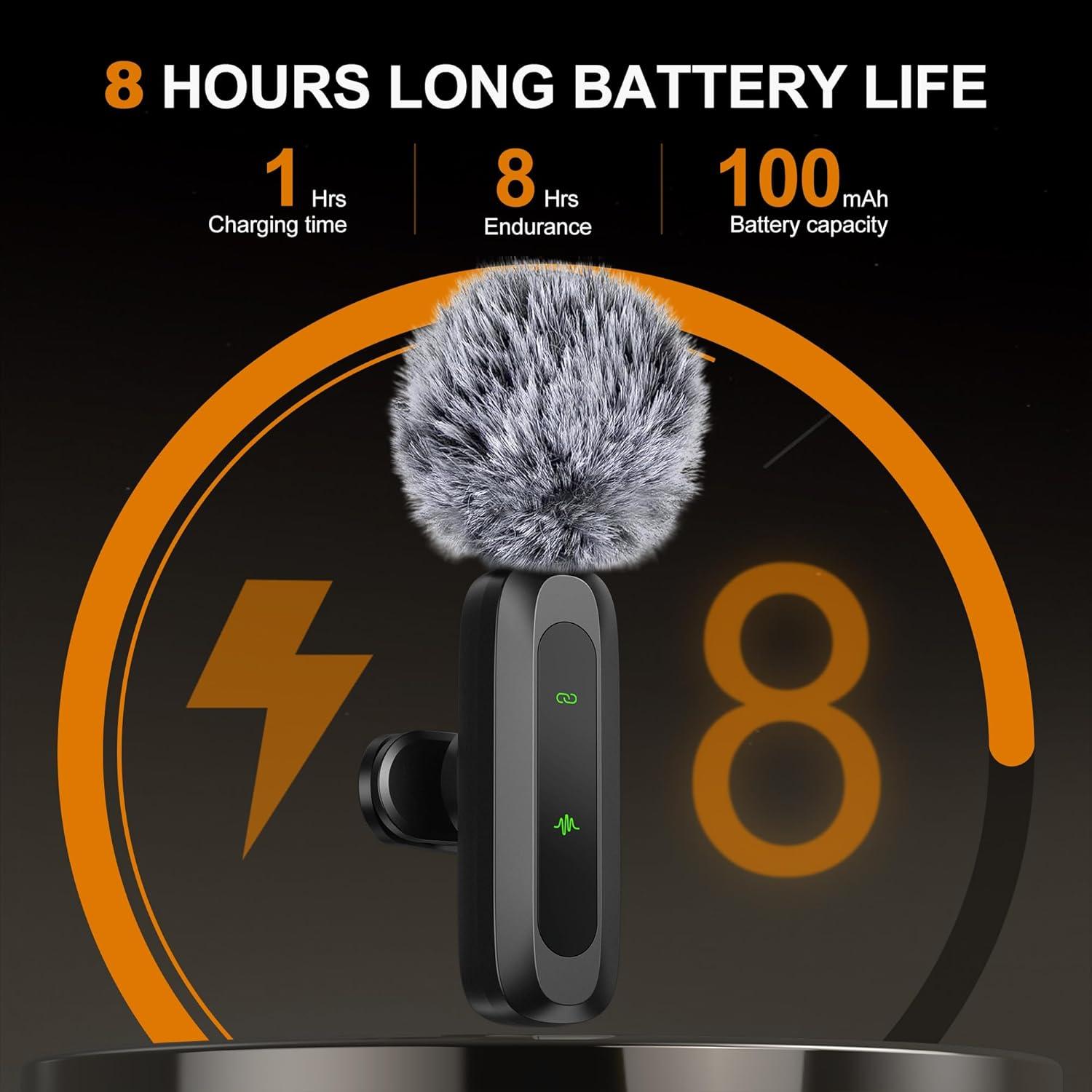 Micrófono Lavalier Inalámbrico Jubolion J3 - 30.48 m, Omnidireccional