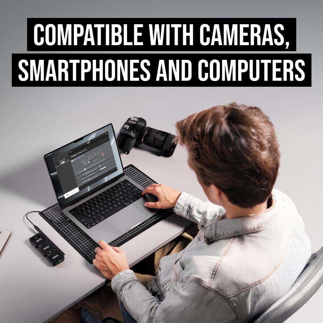 RØDE Wireless GO (Gen 3) Compact Wireless Mic - Pristine Audio, 32-bit Float Recording, Automatic Level Control, for Phones, Cameras and Computers Bundle with 2X Turnstile Audio Lavalier Microphone