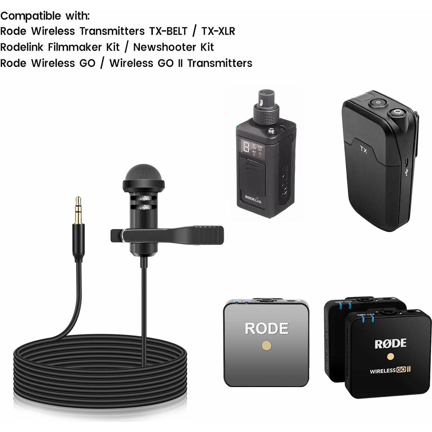 Micrófono Lavalier Rode Wireless GO II 1.5m Omnidireccional