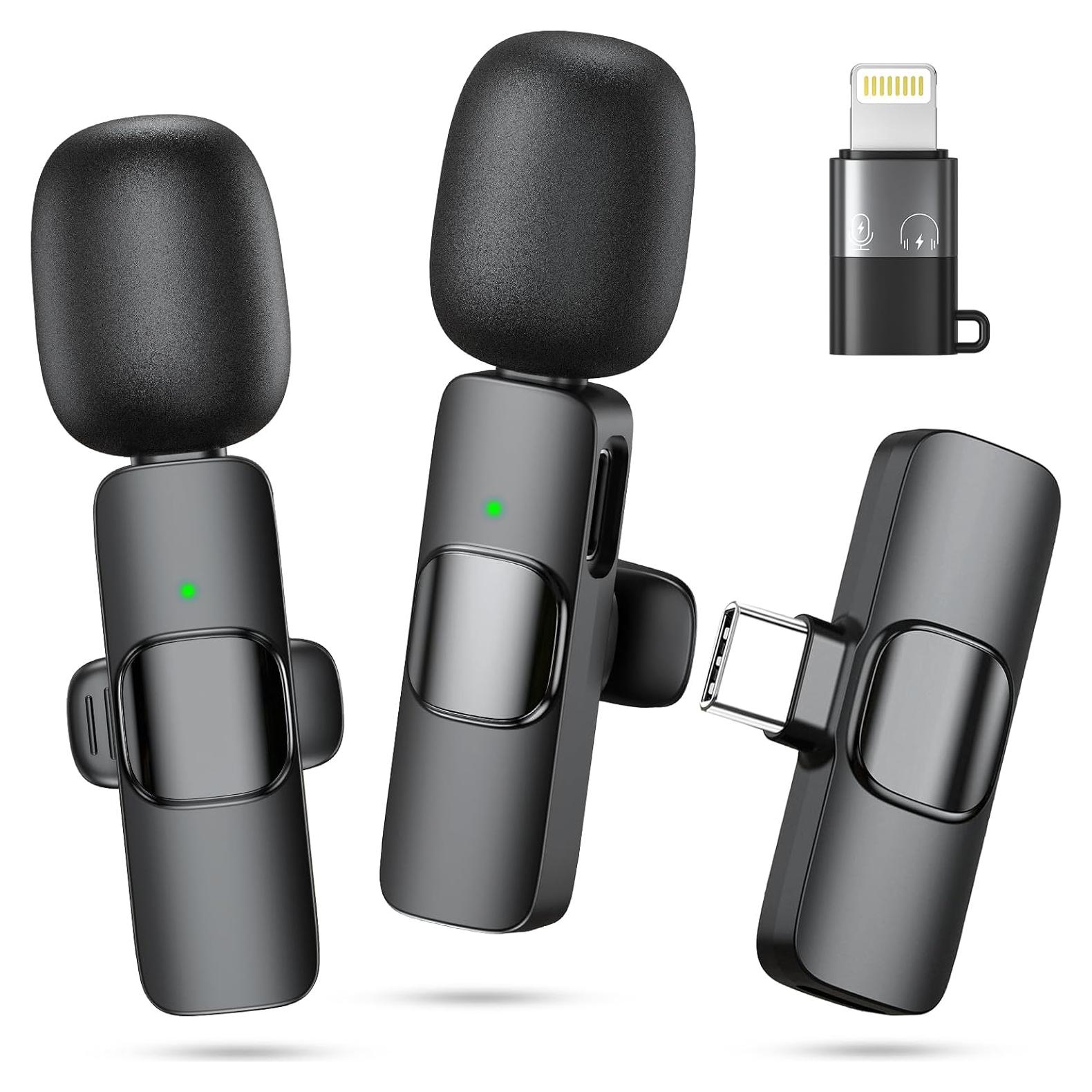 Micrófono Inalámbrico Lavalier CDMVAB Doble para iPhone y Android